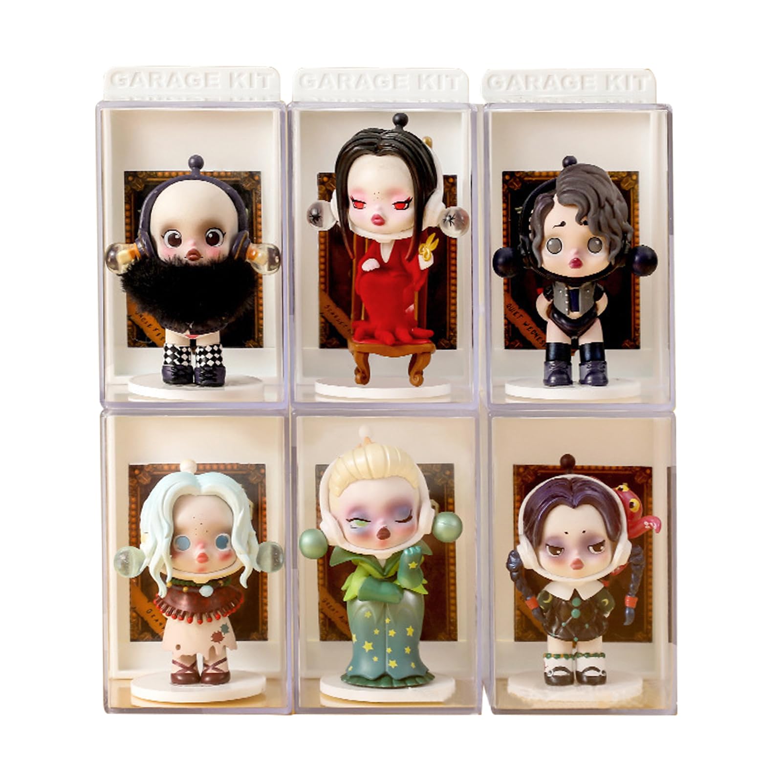 Clear Stackable Figures Display Case with ID Card Slot - Acrylic Doll Stand for Pop Mart, Lego, Action Figures Collectibles - Perfect for Showcasing & Protecting Your Valuable Collections at Home or Office