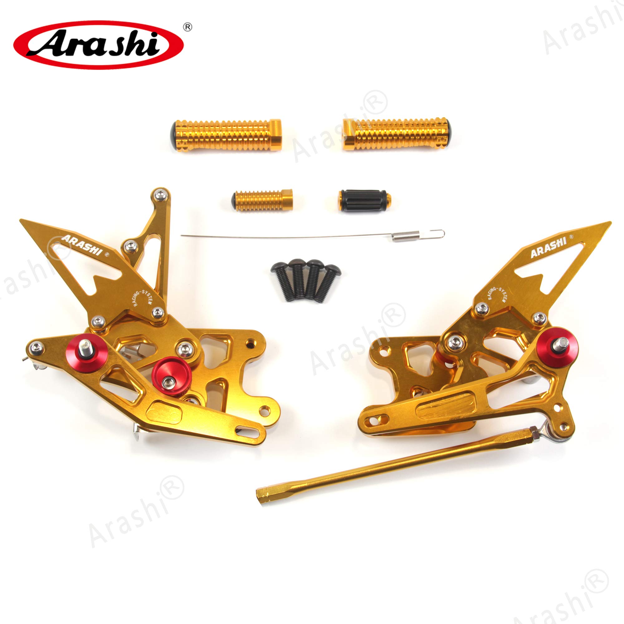 Adjustable Rear Sets Foot Pegs for Suzuki GSXR 1000 2007-2008 - Gold Motorcycle Accessories | Enhanced Control & Comfort for Racing & Street Riding