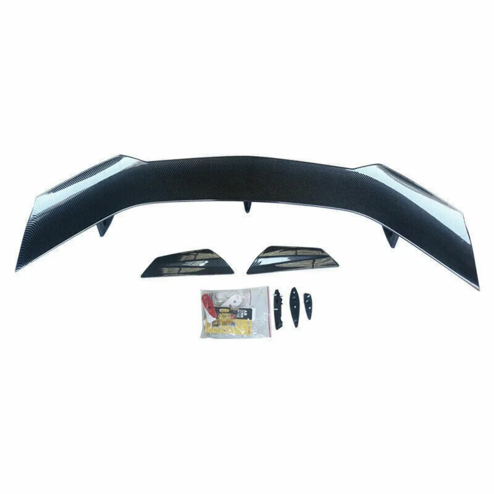 ZL1 1LE Style Carbon Fiber Print Trunk Spoiler Wing Kit for Chevrolet Camaro SS RS LT ZL1 2016-2024 Models | No Drill Installation | Enhances Aerodynamics & Sporty Look for Street Racing & Car Shows