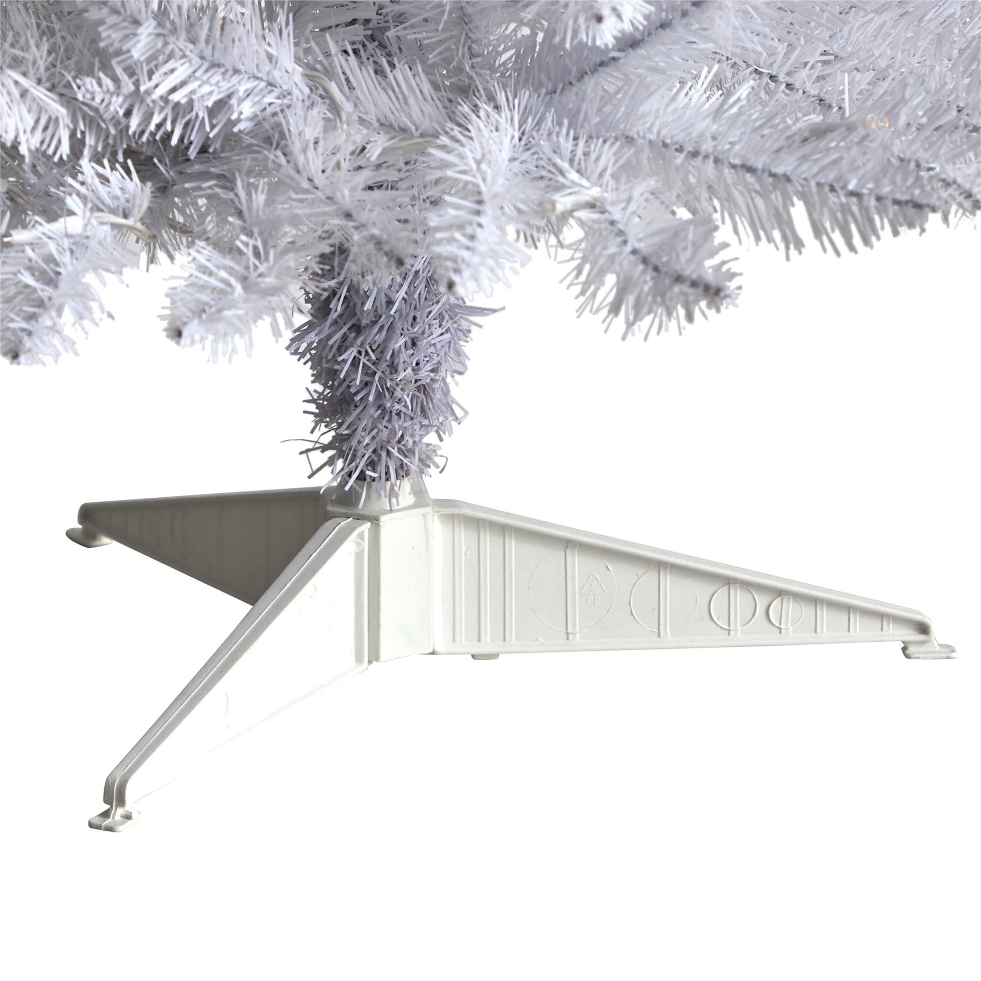 Nearly Natural 3ft Slim White Artificial Christmas Tree with 50 Warm White LED Lights & 161 Bendable Branches | Perfect for Small Spaces, Apartments, Office Decor & Holiday Displays