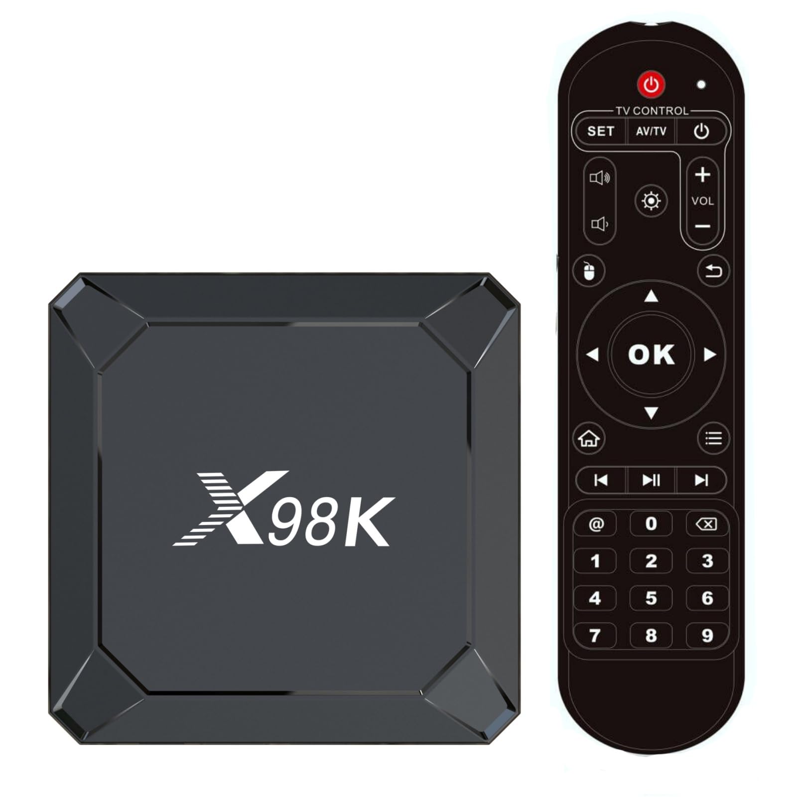 Sidiwen X98K Android 13.0 TV Box 4GB RAM 32GB ROM, RK3528A Quad-Core Processor with Dual-Band WiFi (2.4G/5G), 8K Ultra HD HDR10, Bluetooth 5.0, 100M LAN, USB 3.0 - Perfect for Streaming Netflix, Hulu, YouTube & Gaming on Your Smart TV