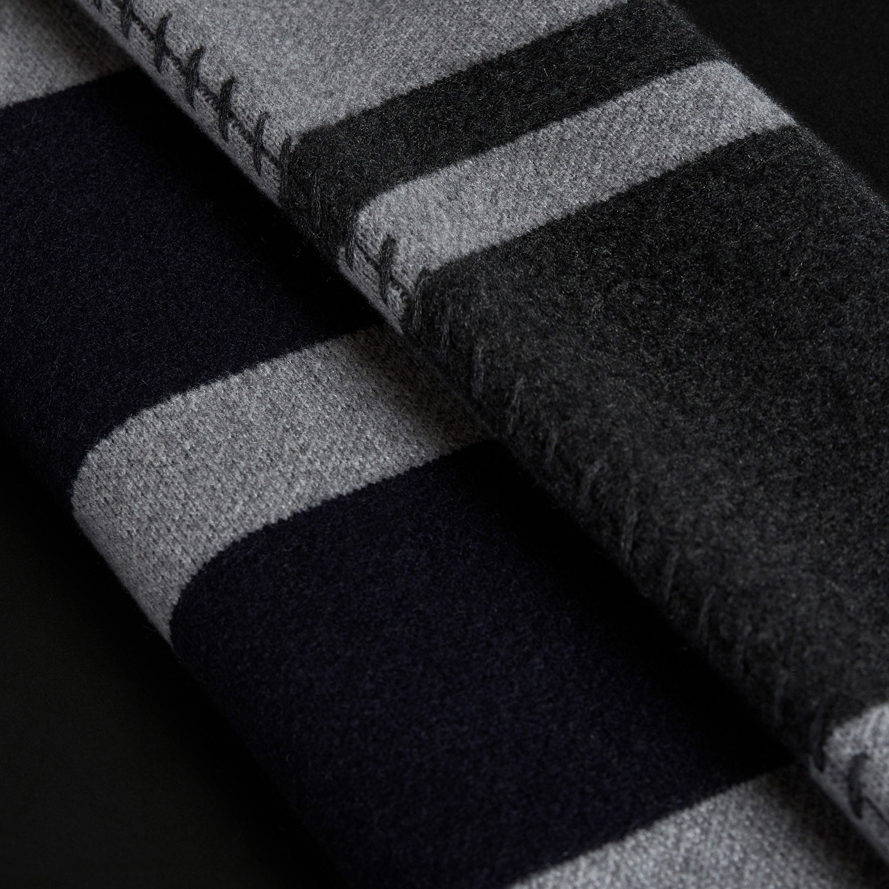 Grateful Dead Cashmere Blanket - Soft Grey Smoke, Navy & Charcoal Plaid - Cozy Throw for Home, Office & Travel