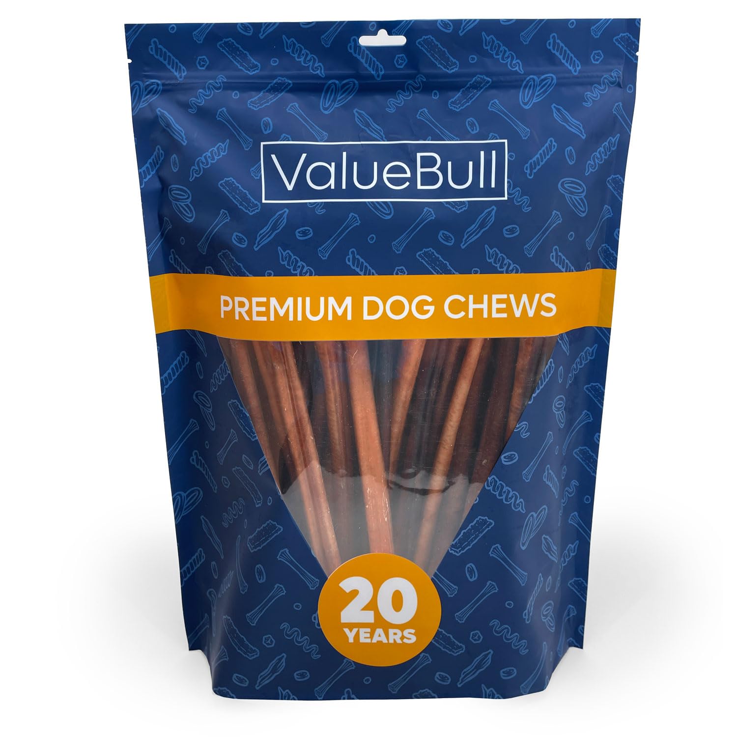 Premium ValueBull Bully Sticks for Dogs - 12 Inch Medium Size, 50 Count All-Natural Beef Pizzle Chews | 100% Single-Ingredient Rawhide-Free Dog Treats | Long-Lasting Dental Chews for Aggressive Chewers - Perfect for Training, Teething & Anxiety Relief