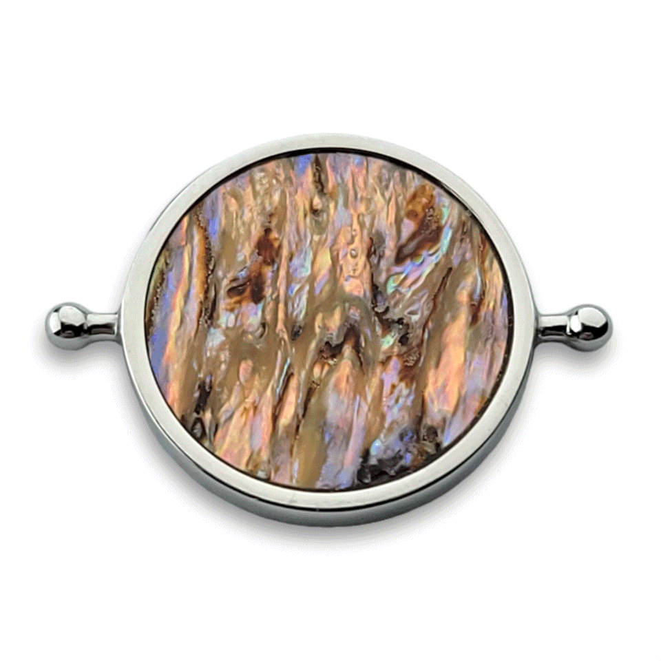 Natural Abalone Shell Round Crystal Pendant - Handmade Boho Jewelry for Women, Healing Stone Necklace for Meditation & Spiritual Gifts