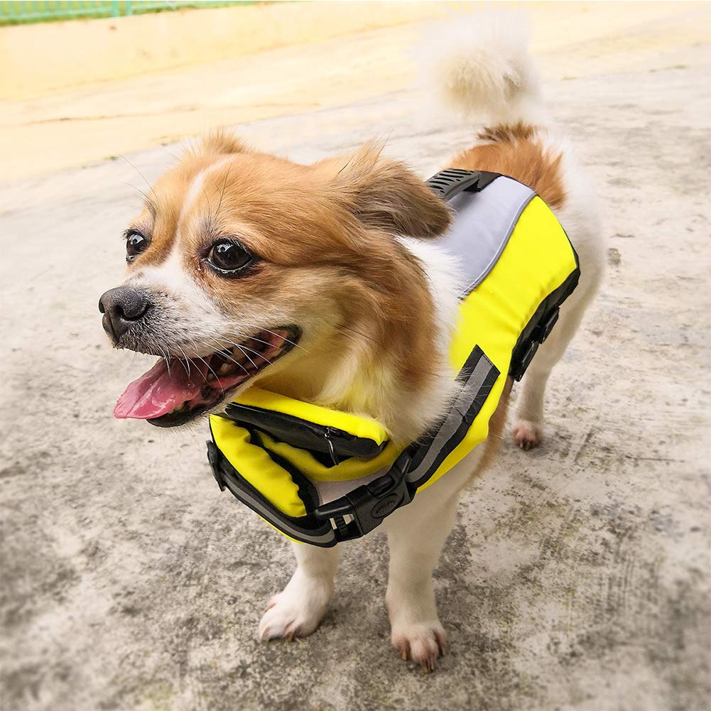 **Ripstop Dog Life Jacket - Portable Airbag Swimming Vest with Enhanced Buoyancy & Rescue Handle - Reflective Safety Vest for Dogs - Perfect for Surfing, Boating & Water Adventures**