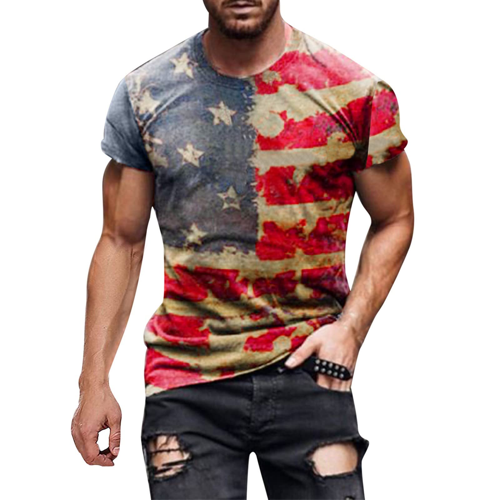 Breathable Dri-Fit Men's Striped Slim Fit Cotton T-Shirt - Short Sleeve Casual Tee for Gym, Workout & Everyday Wear | Comfortable & Stylish