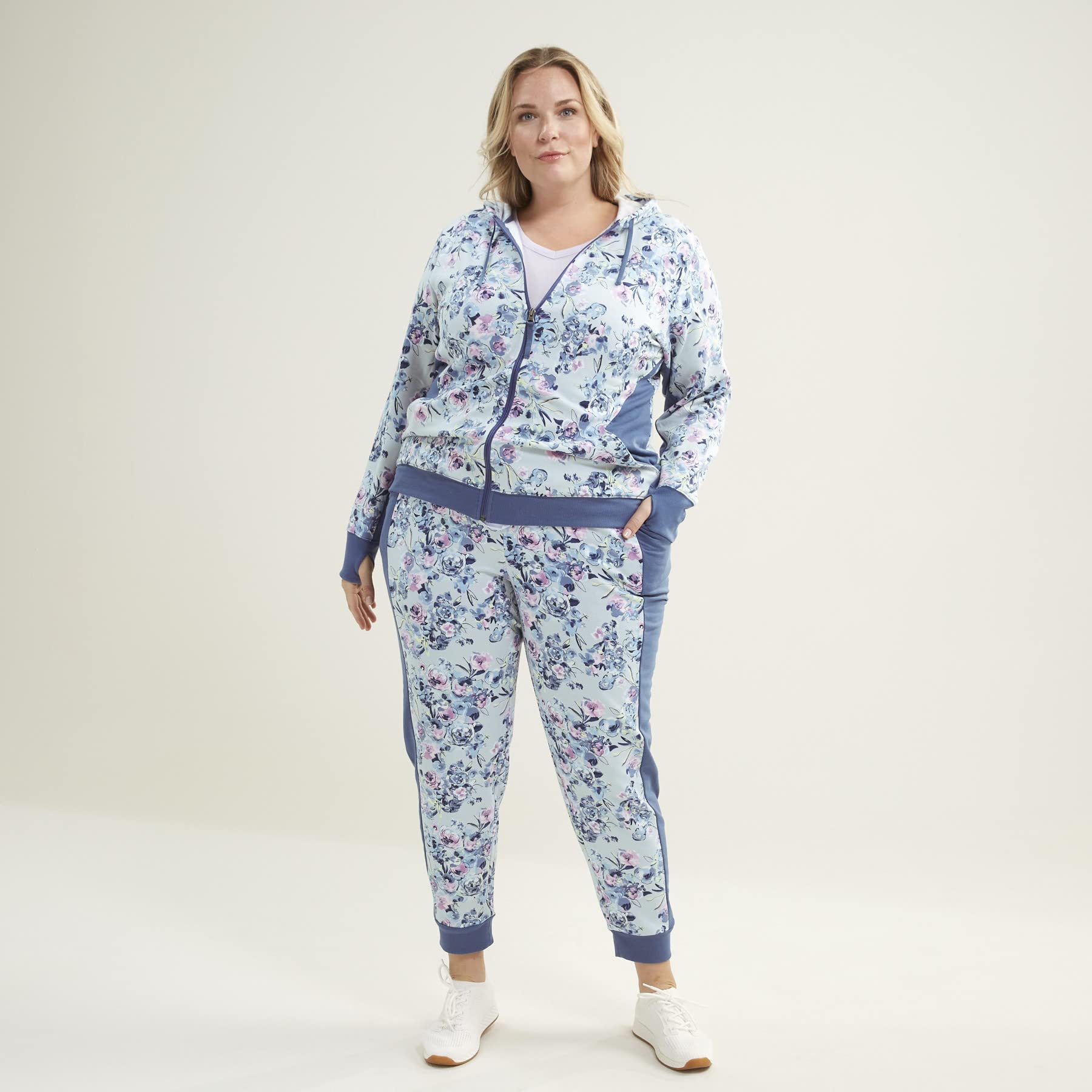 Vera Bradley Women's Active French Terry Jogger Pants with Pockets - Stylish Color-Blocked Lounge Pants for Yoga, Running & Casual Wear