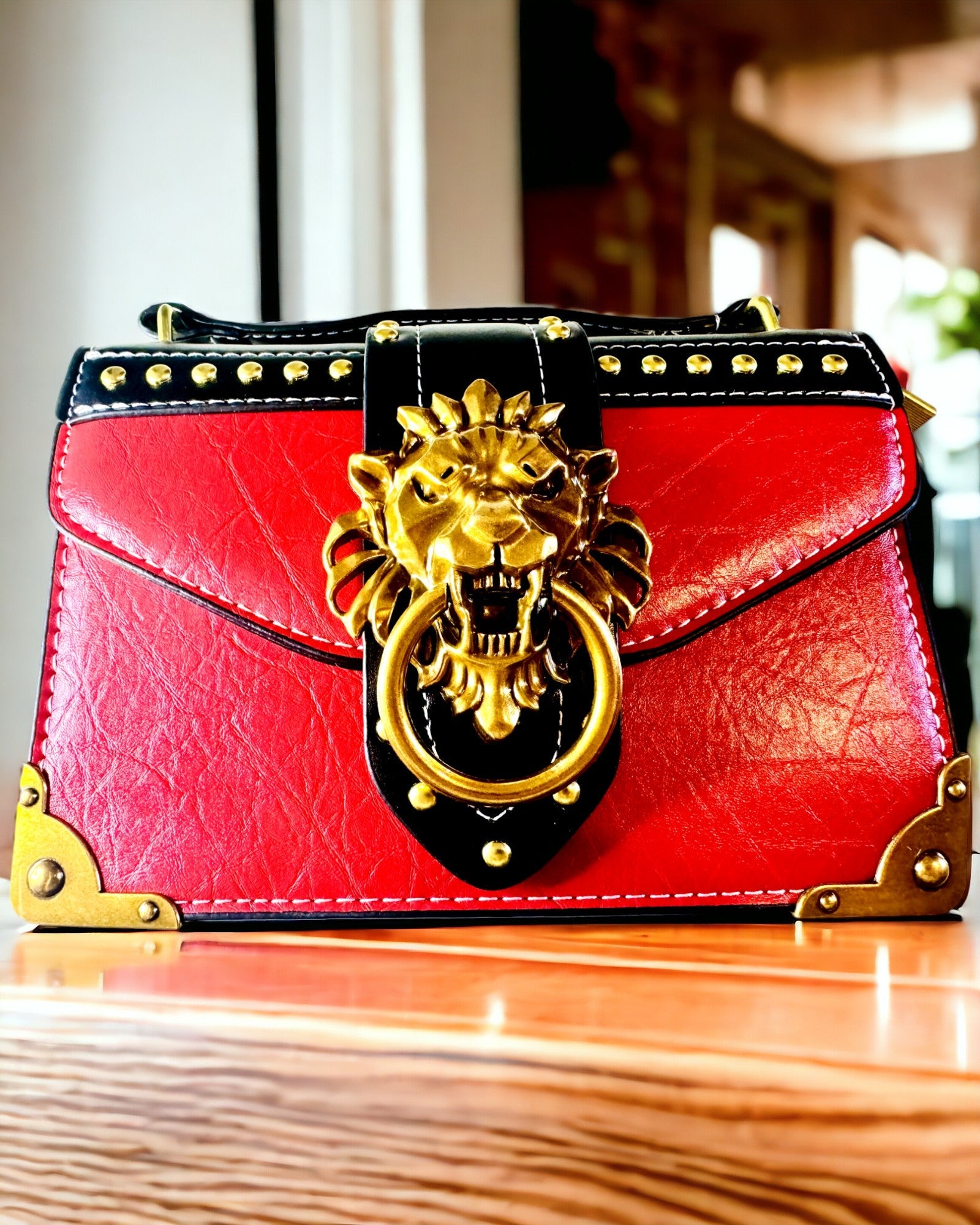 Royal Roar Square Shoulder Bag with Lion Head - Fashionable Crossbody Purse for Women | Perfect for Parties, Travel & Everyday Use