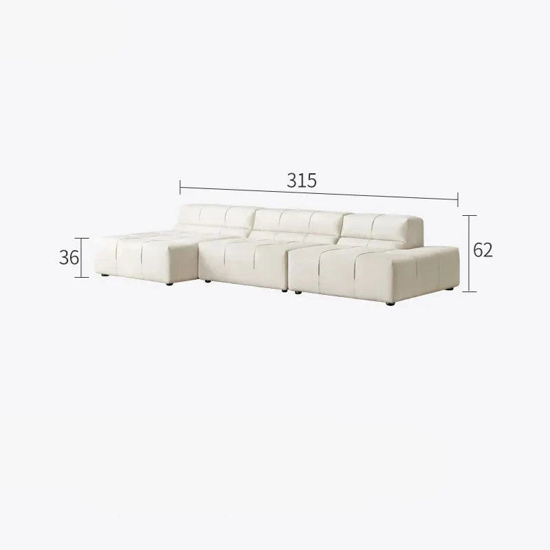 Modern Minimalist Luxury Sectional Sofa Set - Corner Couch for Living Room, Lounge & Home Theater - Soft Fabric Upholstery & Comfortable Seating