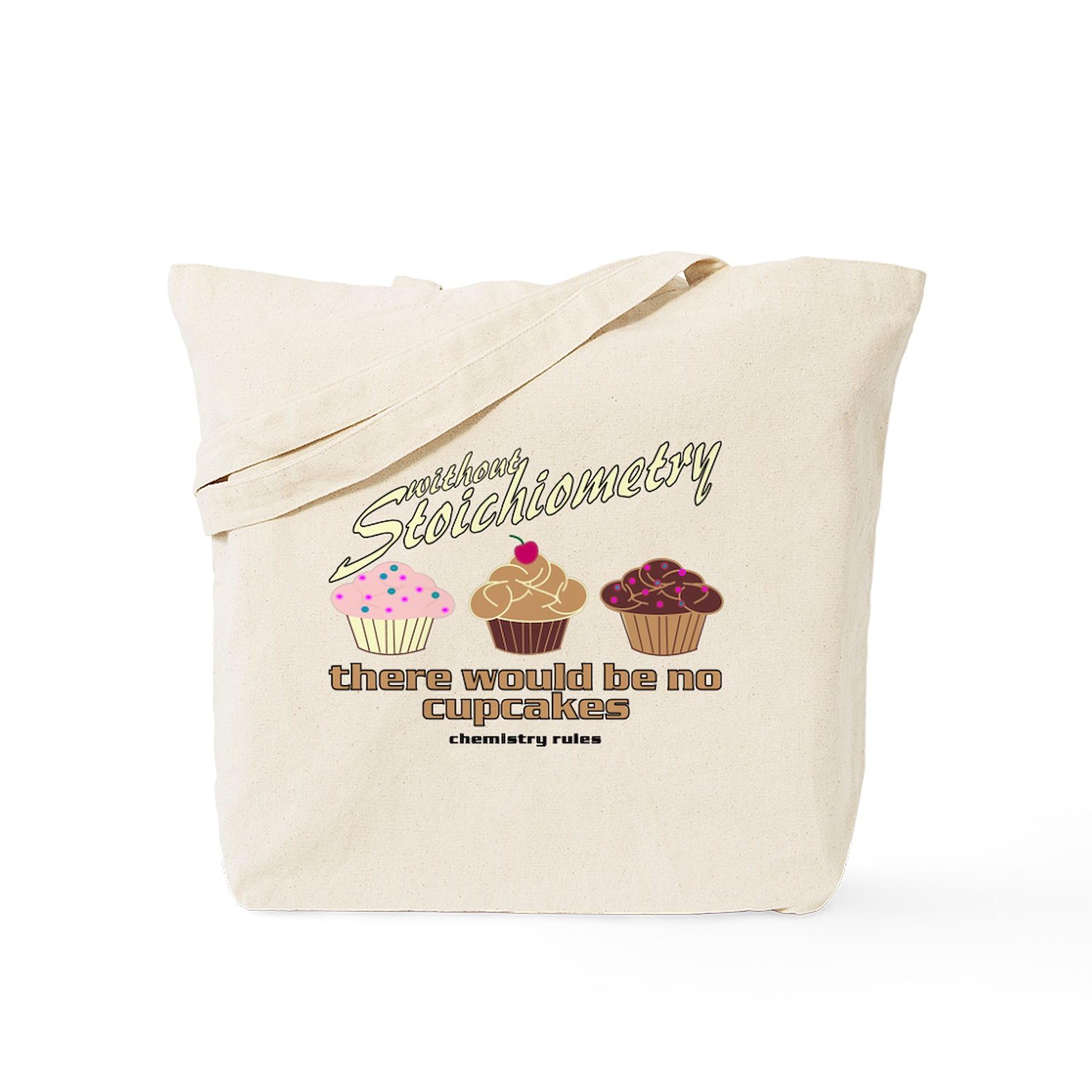 Chemistry Cupcakes Tote Bag - Natural Canvas Reusable Shopping Bag for Groceries, Beach & School | Eco-Friendly Cotton Tote with Science Design