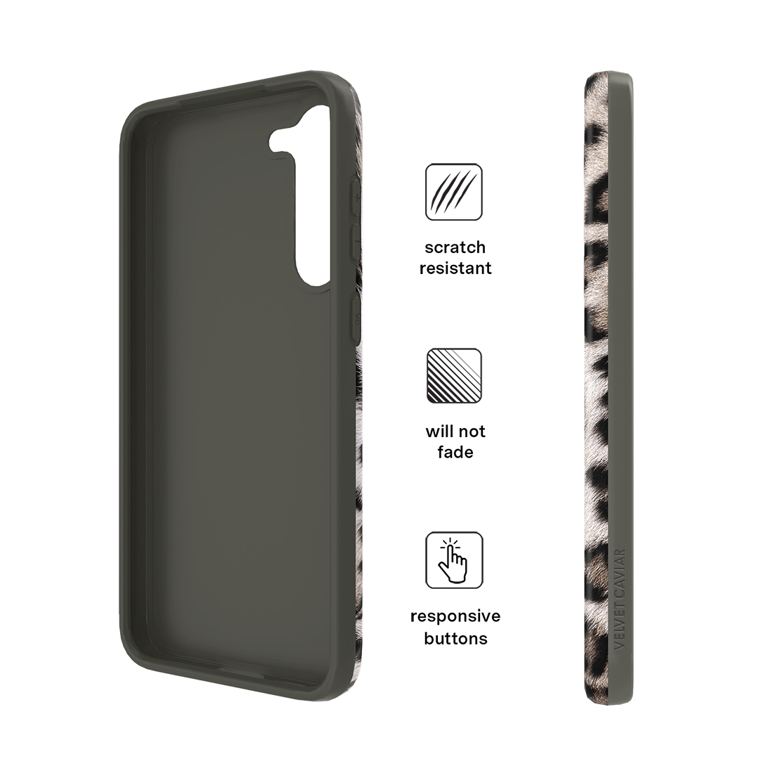 Premium Arctic Leopard Print Samsung Phone Case - Durable Protective Cover for Galaxy S21/S22/S23 Series - Perfect for Outdoor Adventures & Daily Use