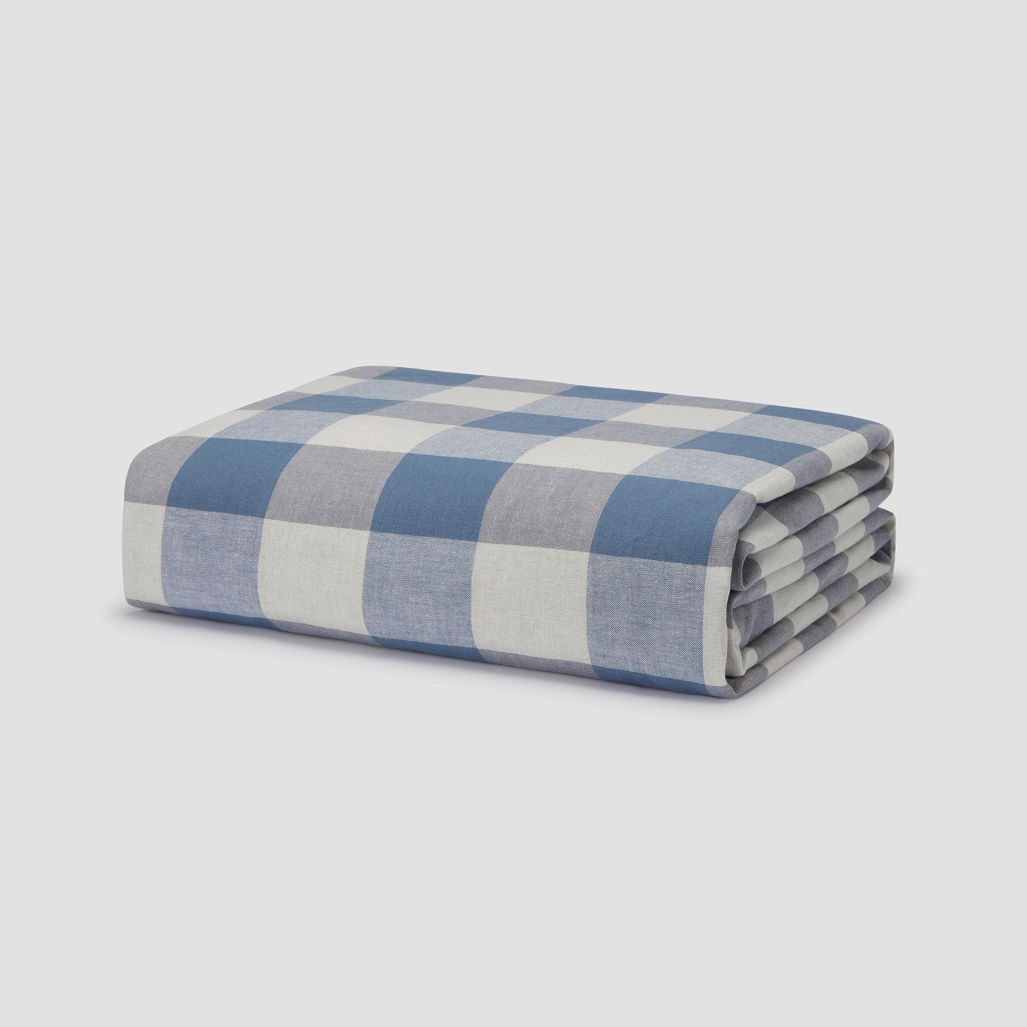 Blueberry Emsworth Plaid Linen Blend Duvet Cover Set - Soft & Breathable Bedding for All Seasons - Perfect for Master Bedroom, Guest Room & Dorm Decor