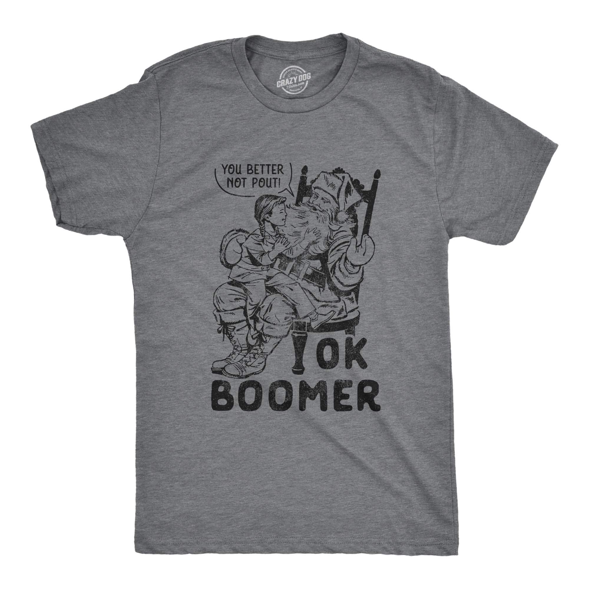 Funny 'Ok Boomer' Christmas T-Shirt for Men - Vintage Santa Claus Humor Tee | Perfect for Holiday Parties & Gag Gifts