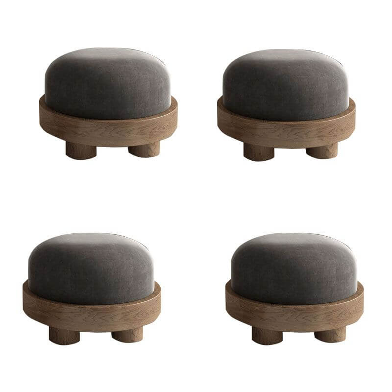 Small Modern Flannel Round Ottoman - Stylish & Functional Footrest Pouf for Living Room, Bedroom, or Nursery Decor - Cozy Home Accent Furniture