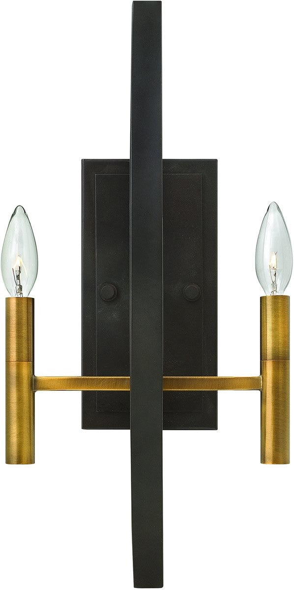 10W Euclid 2-Light Wall Sconce in Spanish Bronze - Elegant Lighting for Bedroom, Hallway & Living Room Decor