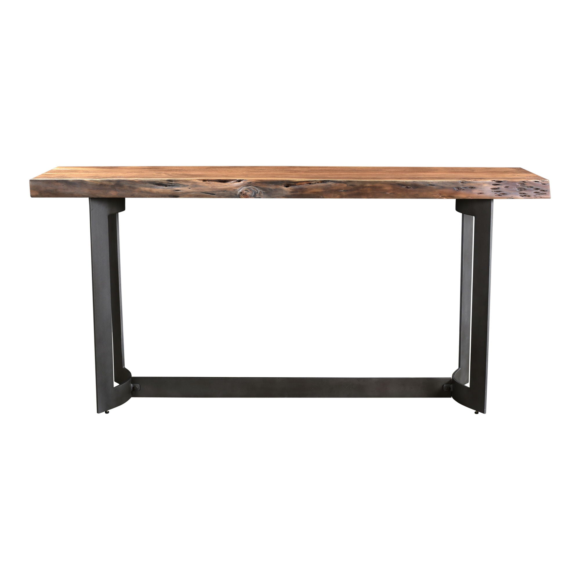 Rustic Bent Console Table - Natural Wood Finish for Entryway, Hallway & Living Room Decor