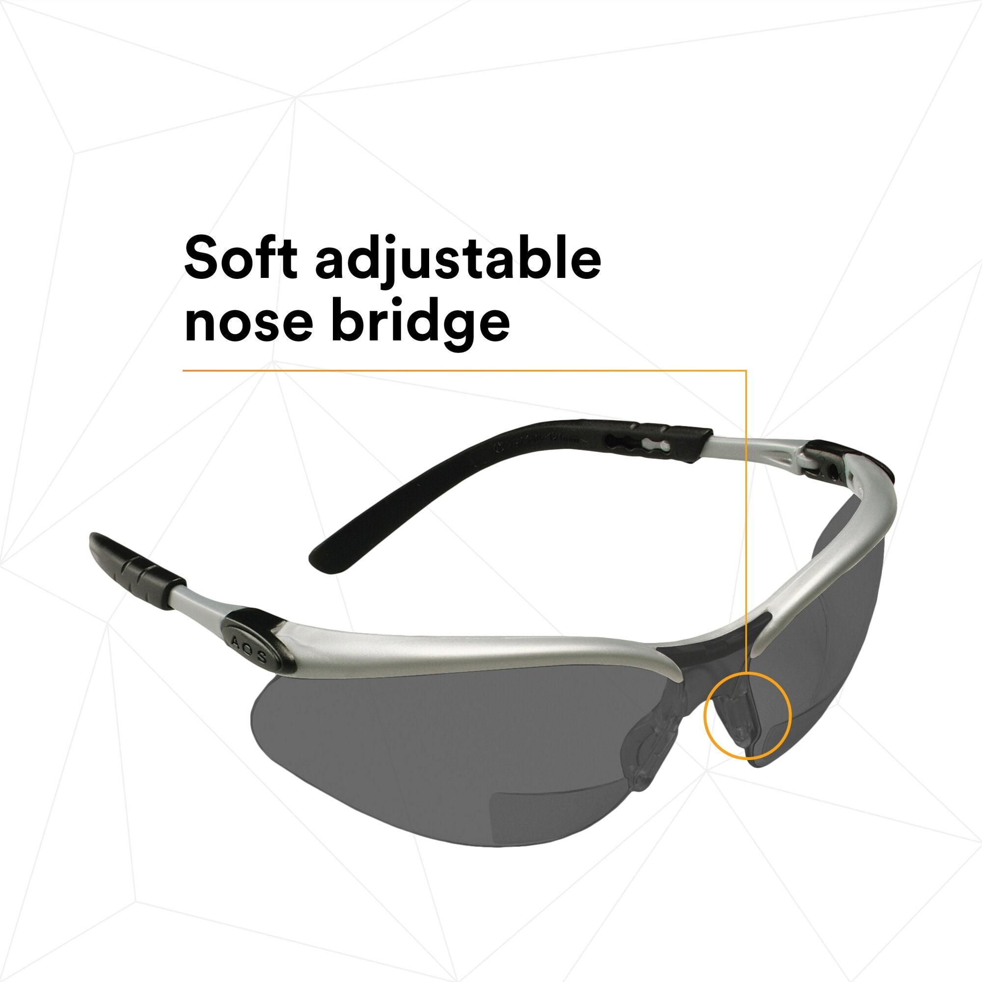 3M BX Reader Protective Eyewear 11378 00000 20 - Grey Lens & Silver Frame Safety Glasses for Reading, Computer Work, and DIY Projects