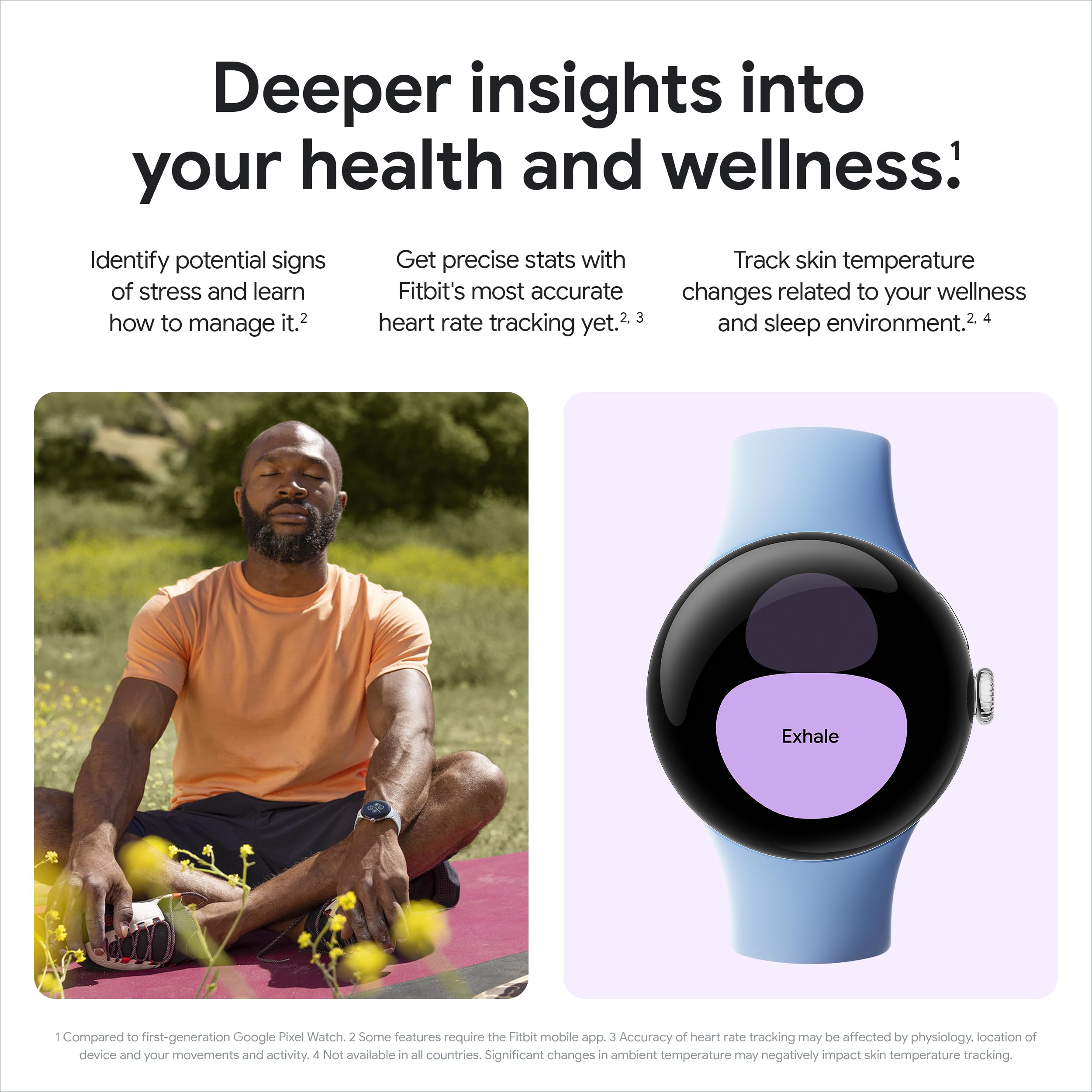 Google Pixel Watch 2 Smartwatch with Fitbit Heart Rate Tracking, Stress Management & Safety Features - Android Wear OS Watch with Matte Black Aluminum Case & Obsidian Active Band - Wi-Fi Connectivity for Fitness, Workouts & Daily Activity Tracking