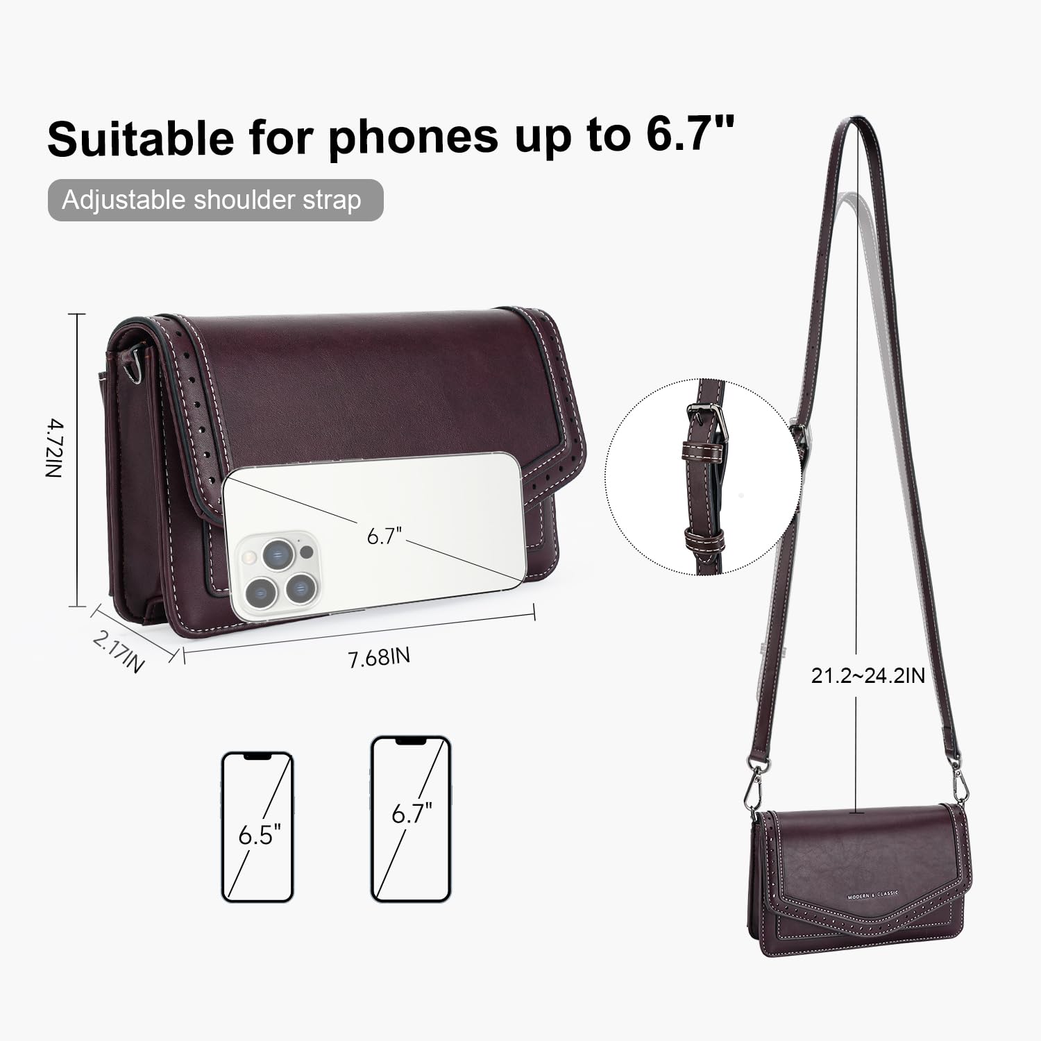Vegan Leather Crossbody Bags for Women - Small Shoulder Handbag Purse | Perfect for Everyday Use, Travel & Shopping