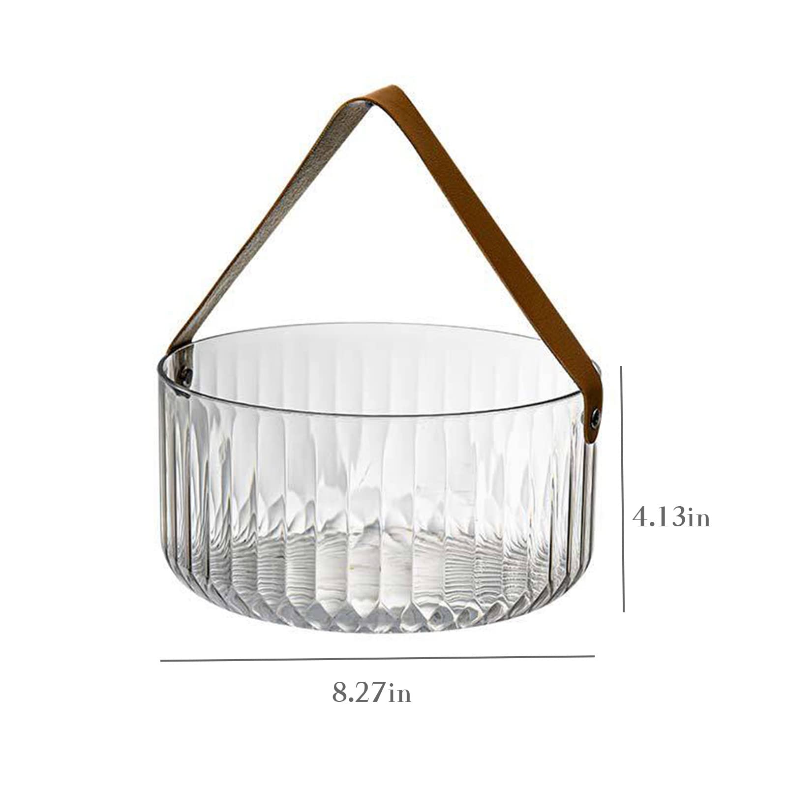 Portable Picnic Basket with Insulated Compartment - Multifunctional Food Storage Basket for Fruits, Snacks, Wine & Ice Bucket - Perfect for Home, Kitchen, Camping & Outdoor Adventures (Clear Transparent Design)