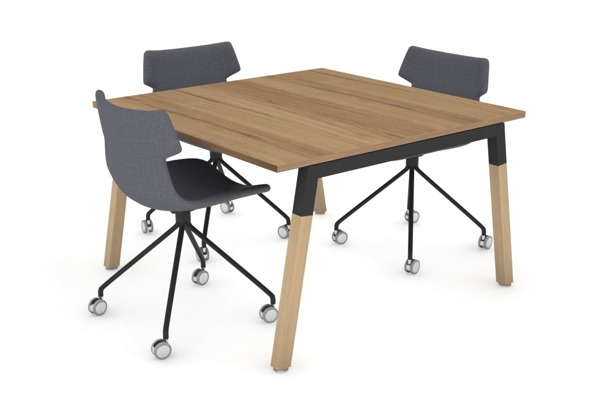 Modern Boardroom Table with Quadro A Legs & Wood Cross Beam - 1200L x 1200W - Perfect for Executive Offices, Conference Rooms & Corporate Meetings