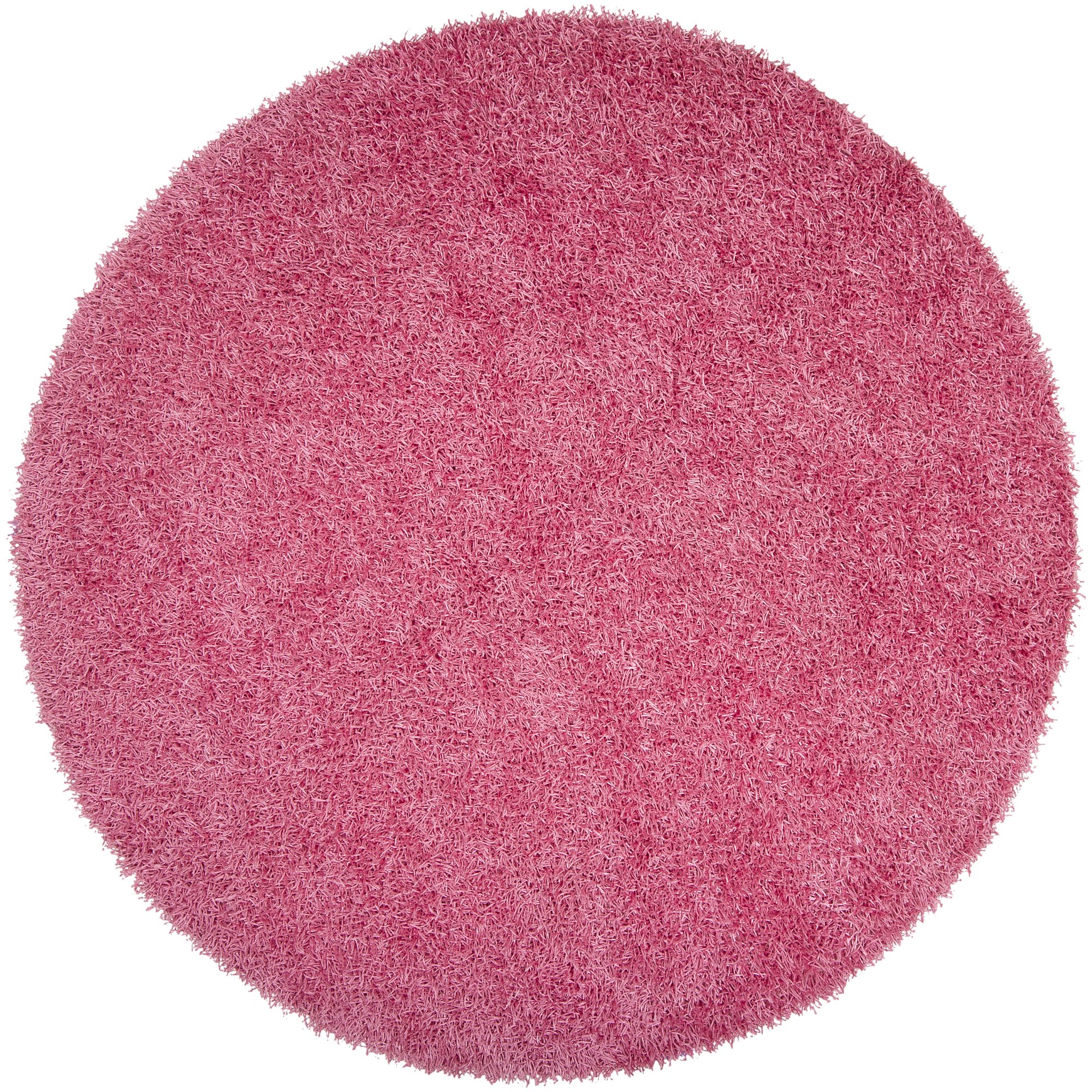 Surya Vivid VIV-817 Handwoven 10' Round Shag Area Rug - 100% Polyester, Bright Pink - Perfect for Living Room, Bedroom, or Nursery Decor