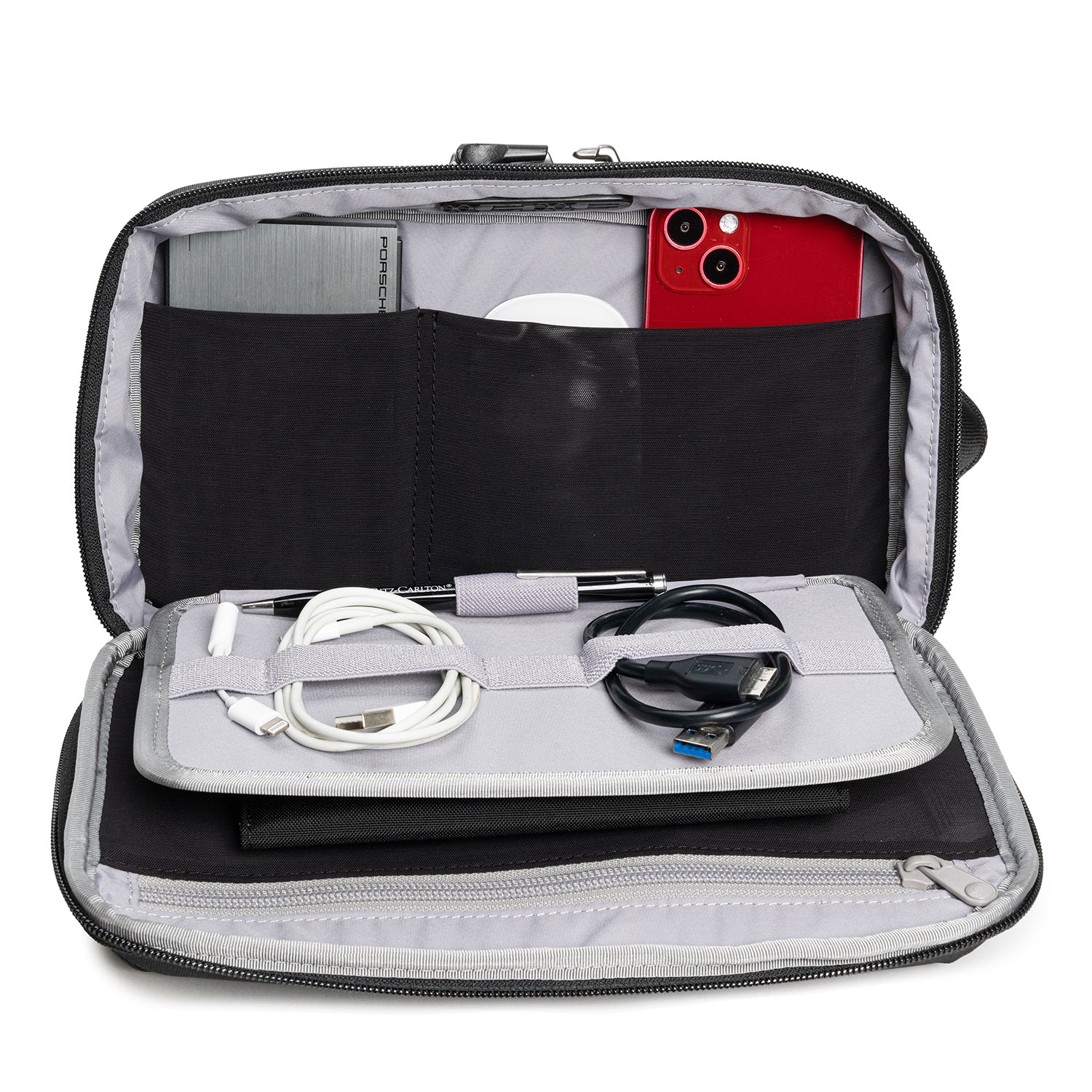 Pacsafe RFIDsafe™ RFID Blocking Travel Pouch - Secure Credit Card Holder for Wallet, Passport & Electronics - Perfect for Airports, Commuting & Anti-Theft Protection