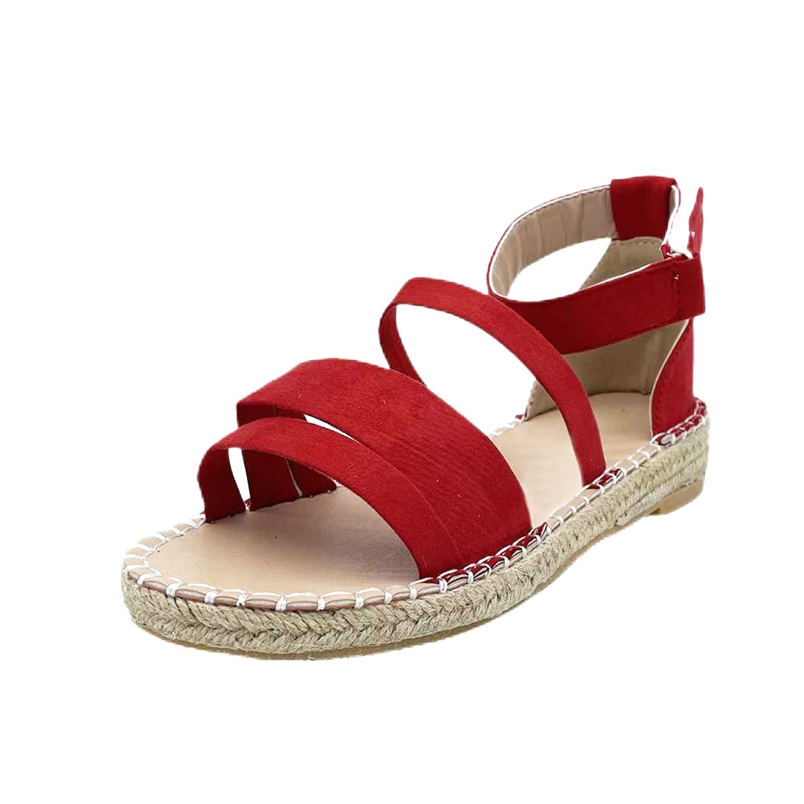 **Women's Casual Summer Loop Sandals - Retro Fisherman Hook Sandals for Ladies - Comfortable Solid Shoes for Beach, Walking & Outdoor Activities**