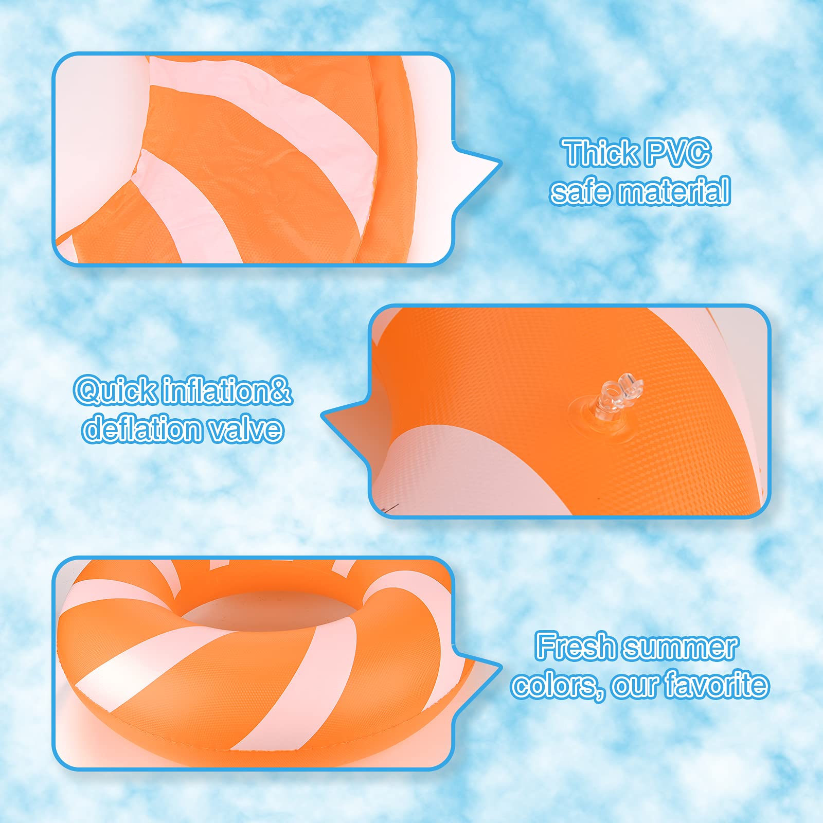 Bestrip Inflatable Pool Floats for Adults & Kids Age 8-12 - Large Swimming Rings, Beach Toys for Pool Party, Lake & Summer Water Fun