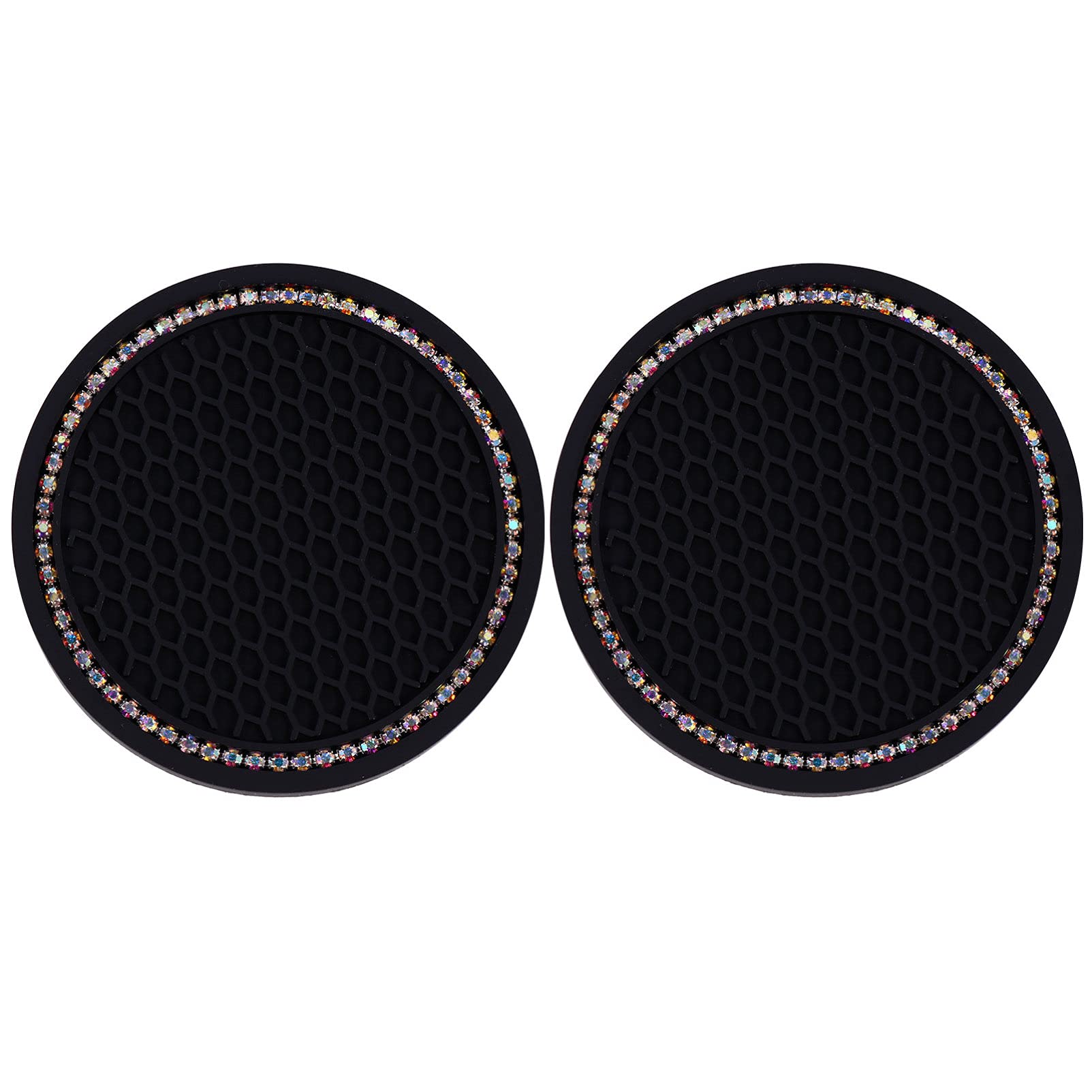 Non-Slip Car Cup Holder Mat & Coaster Set - 2pcs Universal Anti-Slip Drink Holder for Coffee Mugs, Water Bottles & Cups - Perfect for Car Interior, Office Desk & Home Use - BESPORTBLE Auto Accessories