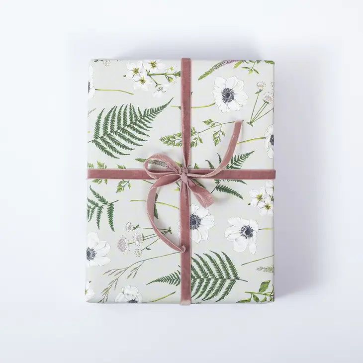 Premium Wild Meadow Grey Gift Wrap Paper - Elegant & Eco-Friendly Wrapping for Birthdays, Weddings & Holidays - Perfect for DIY Crafts & Gift Presentation