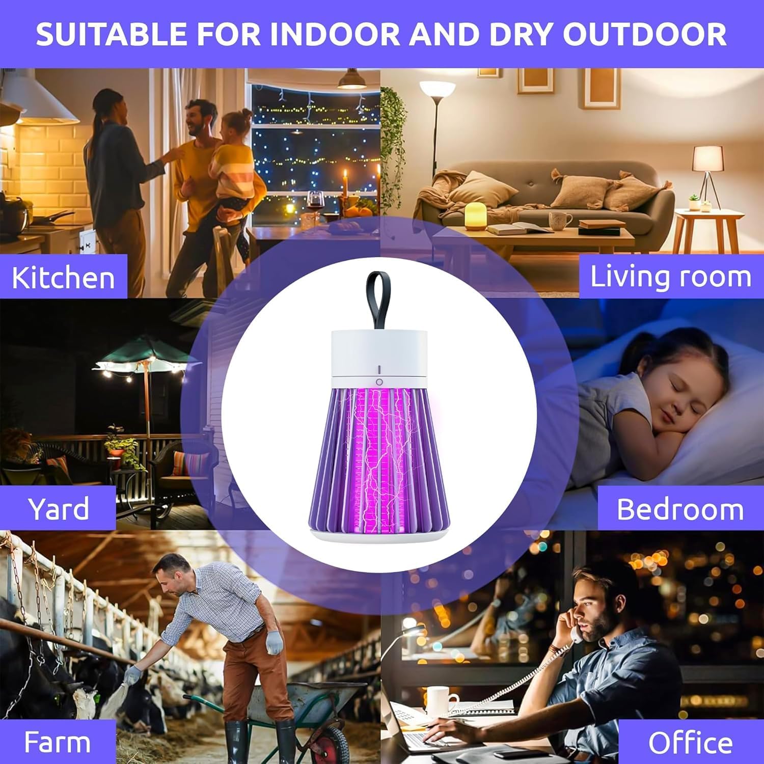 Premium Electric Mosquito Killer Lamp with UV Light - Indoor Fly & Mosquito Trap for Home, Bedroom, Kitchen | Advanced Mosquito Catcher & Insect Zapper | Safe & Chemical-Free Bug Control for Night Use