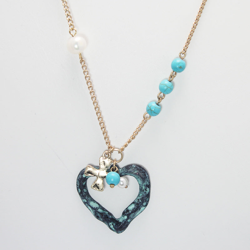 Heart Necklace Set for Women - Elegant Gold/Silver Pendant Jewelry Gift for Her - Perfect for Valentine's Day, Anniversary & Romantic Occasions
