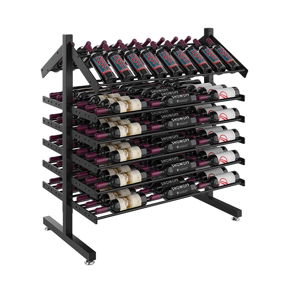 Evolution 108 Bottle Wine Display Rack - Premium Wine Storage & Presentation Island for Restaurants, Bars, and Home Cellars