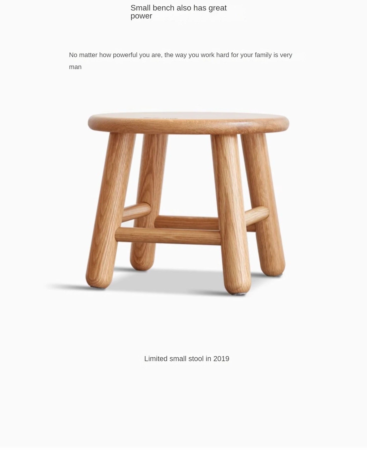 Solid Oak and Beech Wood Small Stool - Handcrafted Wooden Footstool, Side Table or Decorative Accent for Living Room, Bedroom, Nursery
