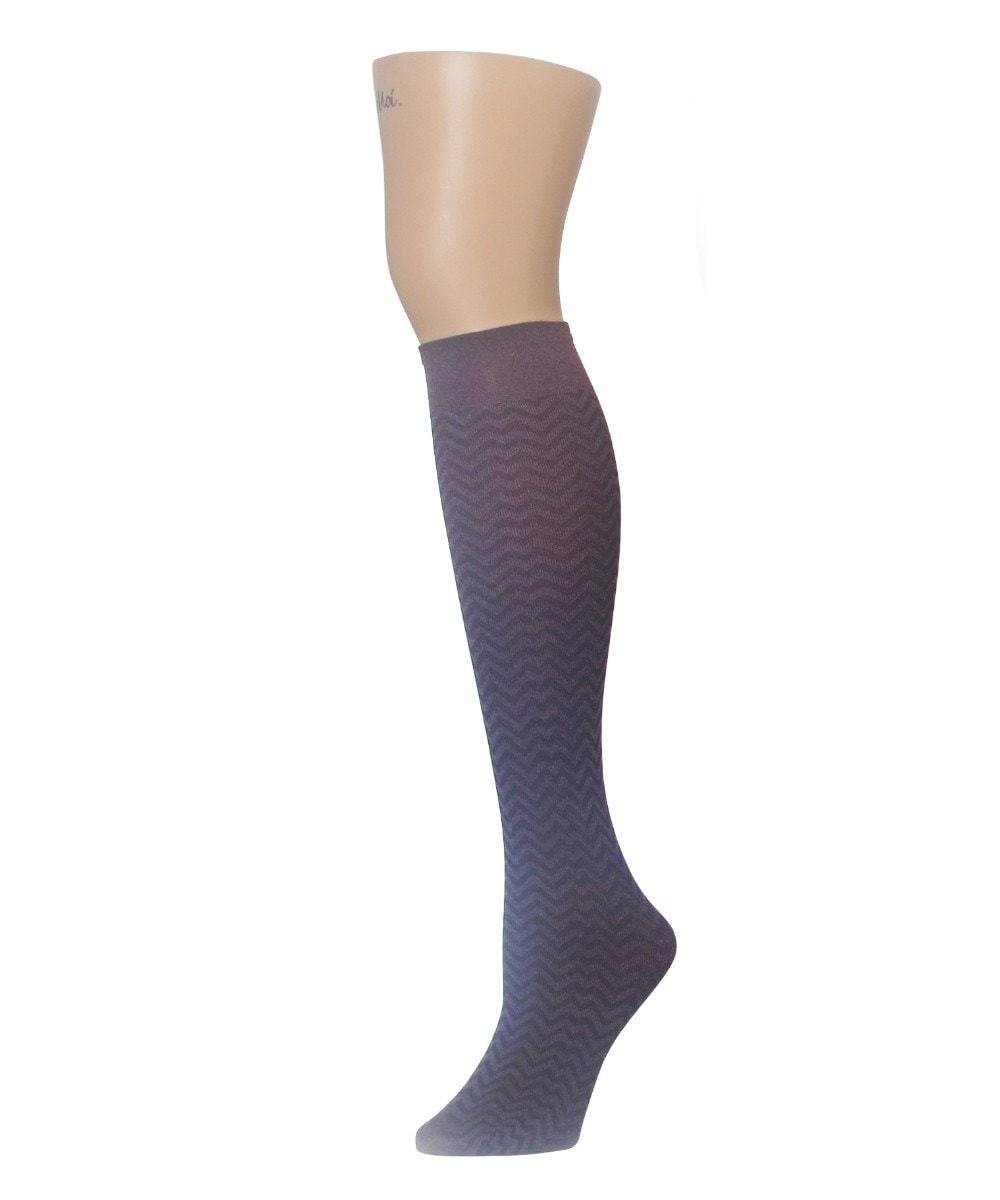 MeMoi Women's Horizontal Striped Opaque Knee High Socks - Fashionable & Comfortable for Everyday Wear, Office, or Casual Outfits
