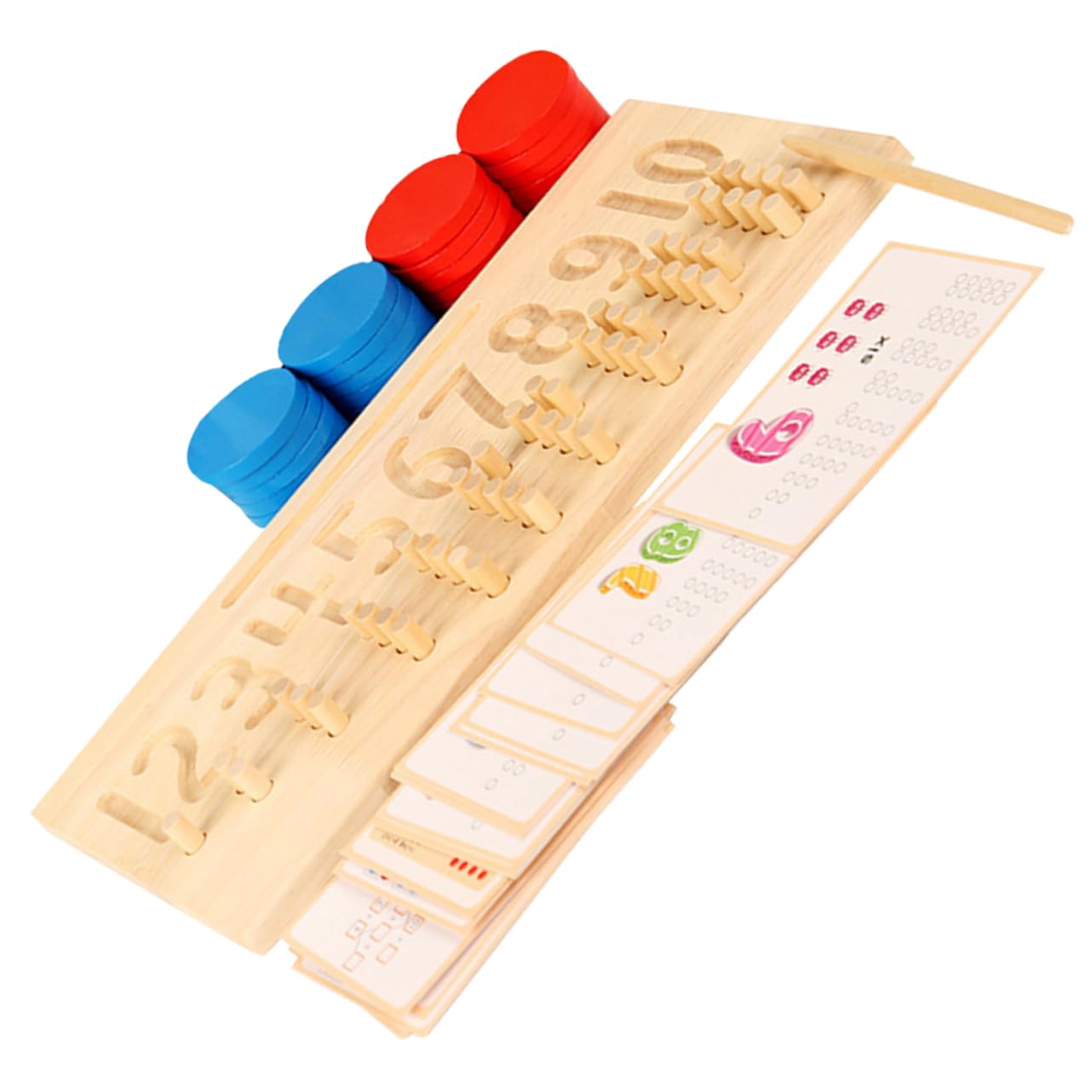 ERINGOGO Wooden Math Learning Toys Set - Color & Number Matching Game for Preschool Kids | Cognitive Development, Counting Practice & Early Education | Perfect for Homeschooling, Classroom & Montessori Activities