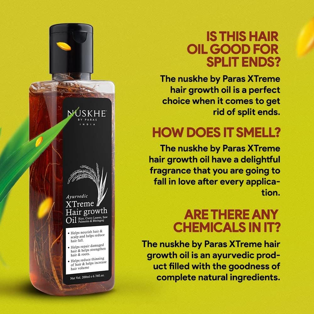 Nuskhe By Paras Star Hair Combo - Rice Water Shampoo & Xtreme Oil for Hair Growth & Repair | Natural Hair Care for Dry, Damaged & Frizzy Hair | Daily Use for Stronger, Shinier & Healthier Locks