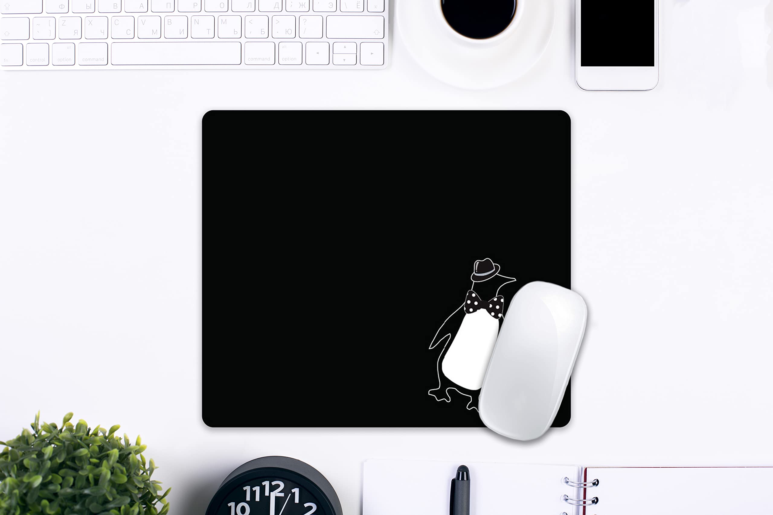 OTM Essentials Artist Series Fabric Mouse Pad - Cute Penguin Animal Design for Gaming & Office Use | Non-Slip, Smooth Surface for Computers & Laptops | Perfect Gift for Gamers & Professionals