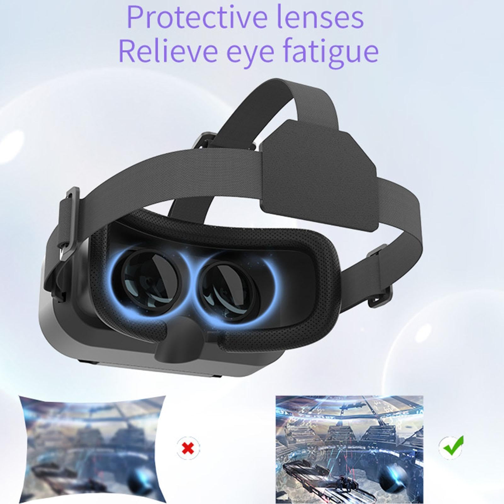 Adjustable VR Headset for Smartphone - HD Virtual Reality Glasses with 3 Comfortable Head Straps for Movies, Gaming & TV - Perfect for Home Entertainment & Immersive Experiences