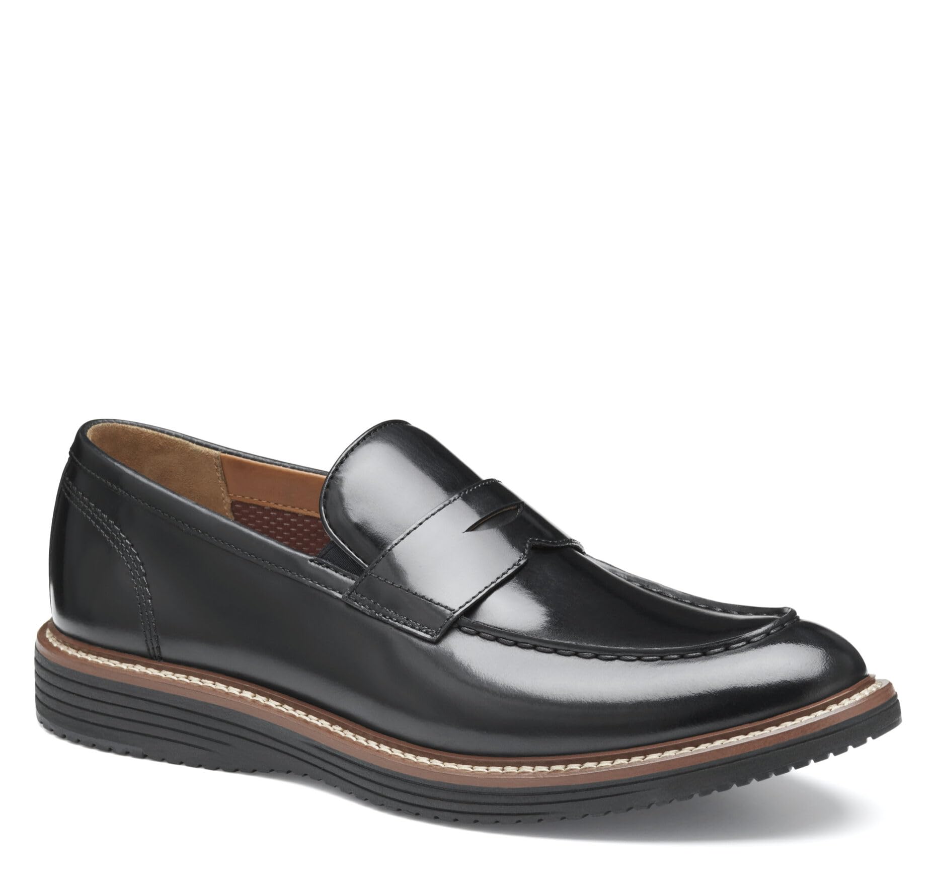 Johnston & Murphy Upton Penny Loafer Men's Genuine Leather Slip-On Driving Shoes - Comfortable Business Casual & Office Dress Shoes for Work, Travel & Everyday Wear