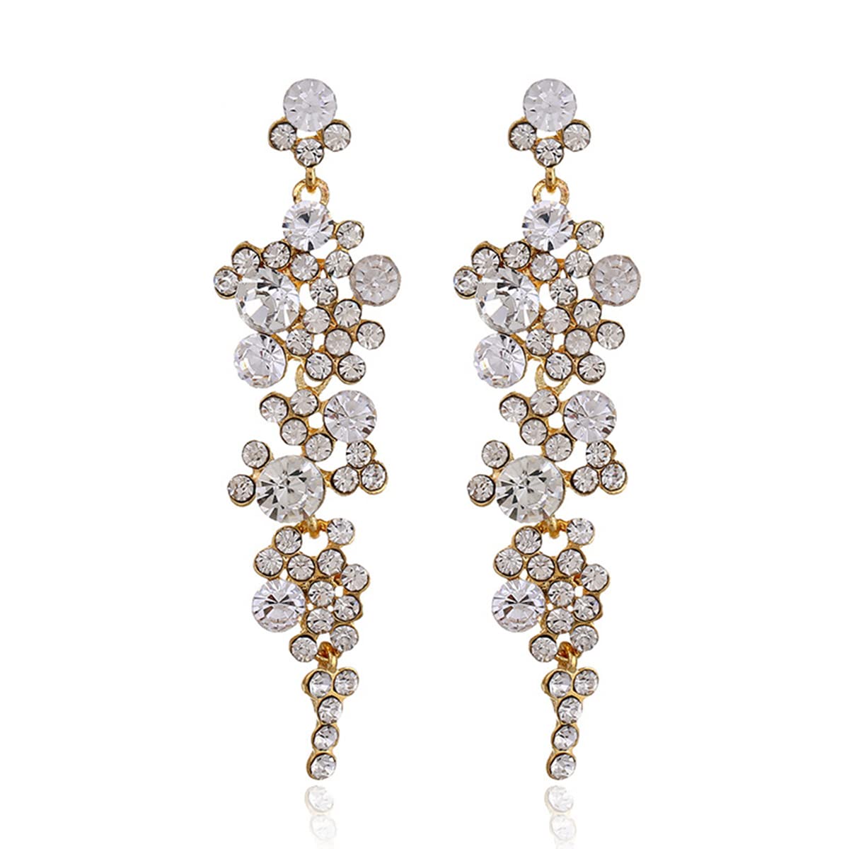 Mecresh Women's Alloy Teardrop Crystal Chandelier Dangle Earrings - Elegant Party & Wedding Jewelry for Women