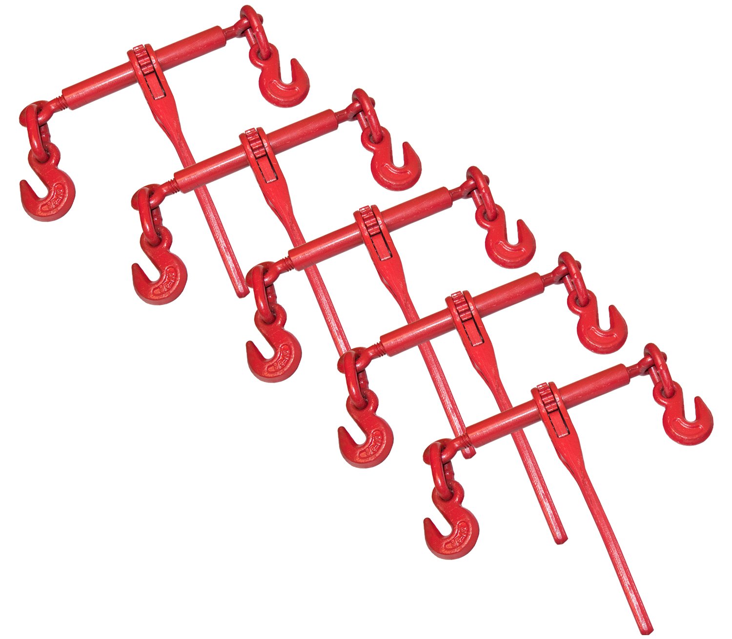 5 Pack Heavy Duty Ratchet Chain Binders 3/8