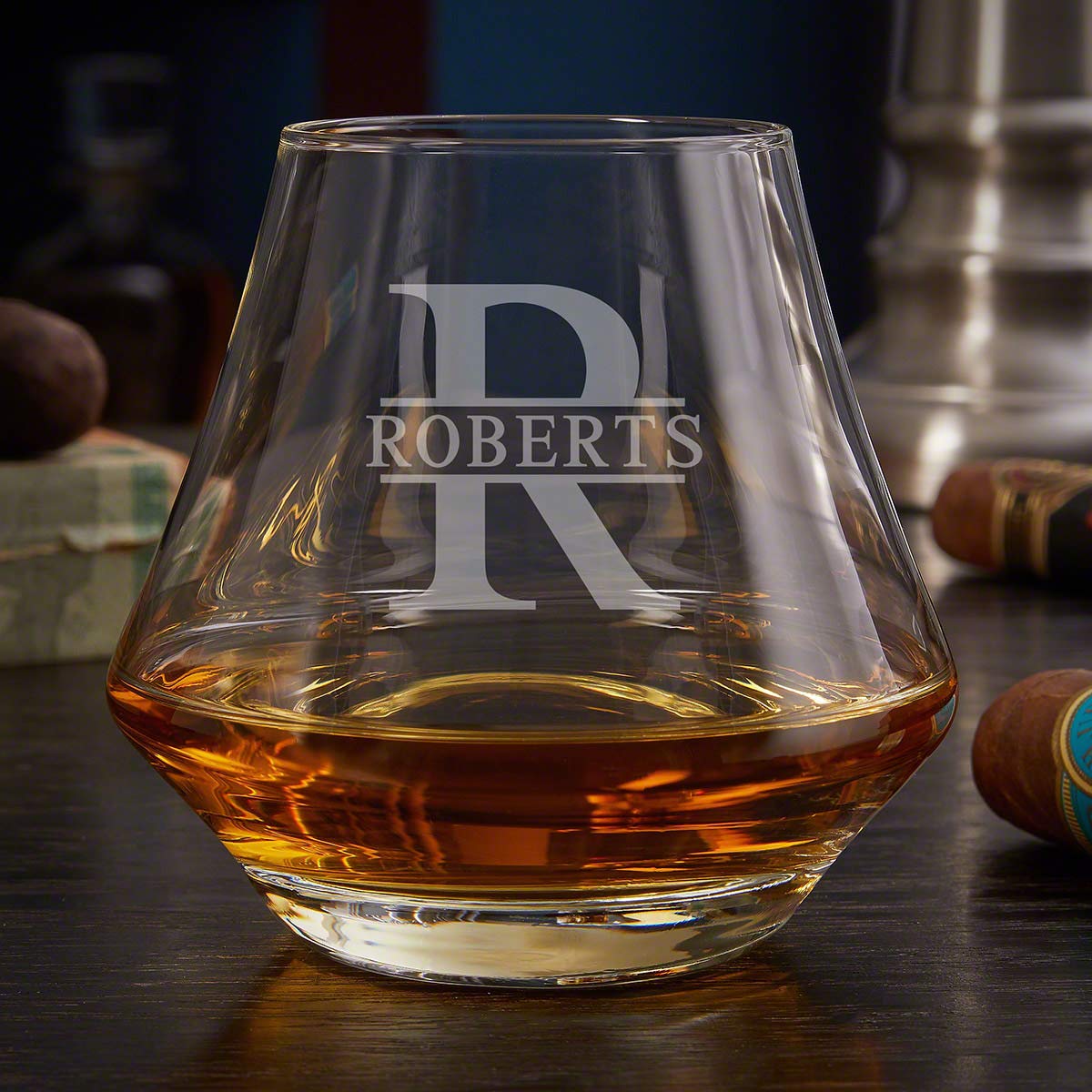 Personalized Engraved DiMera Brandy Glass Set - Premium Crystal Whiskey Tumbler for Home Bar, Wedding Gifts & Anniversary Presents - Ideal for Bourbon, Scotch & Cocktail Drinking