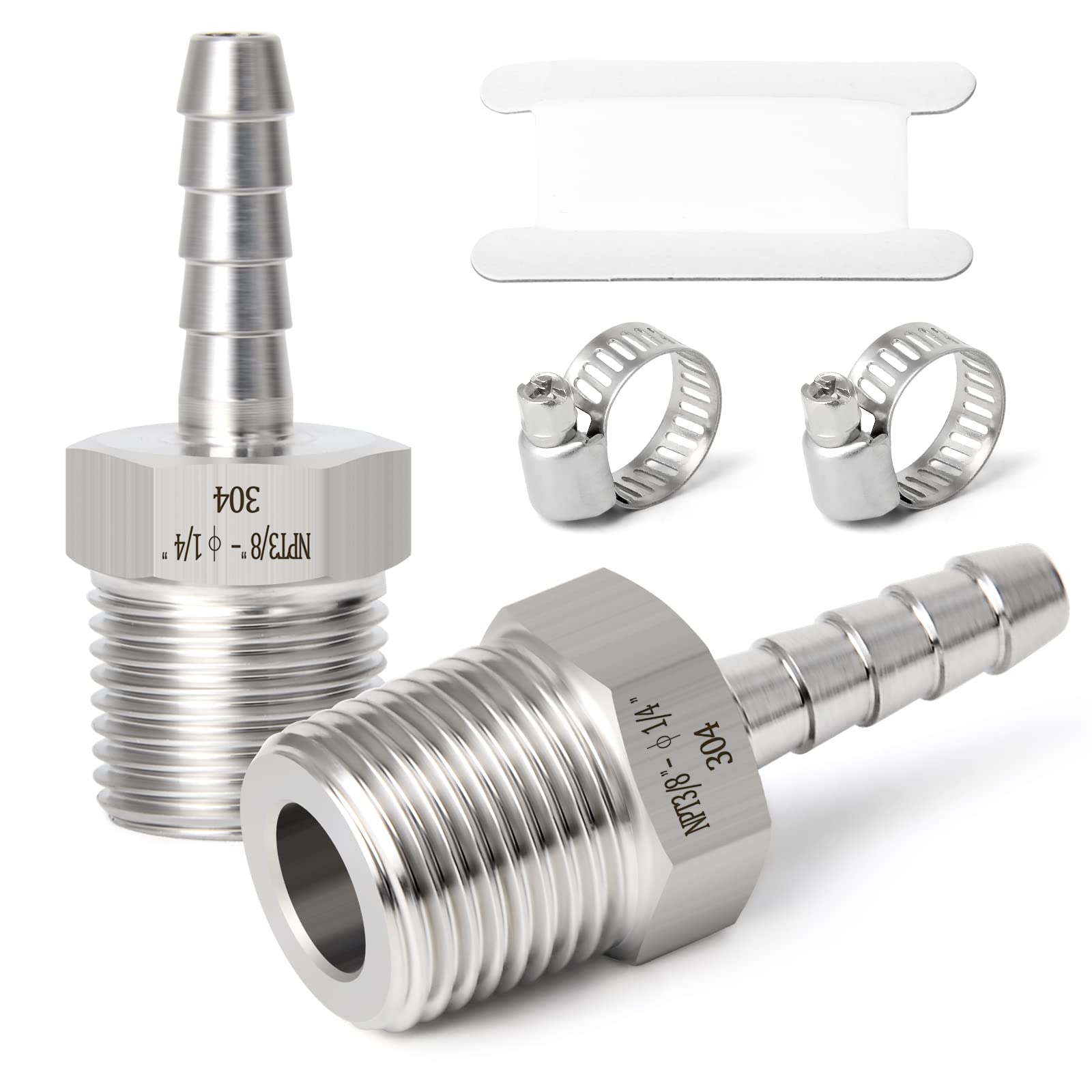 TAISHER 2PCS 304 Stainless Steel Air Hose Fittings - 1/4