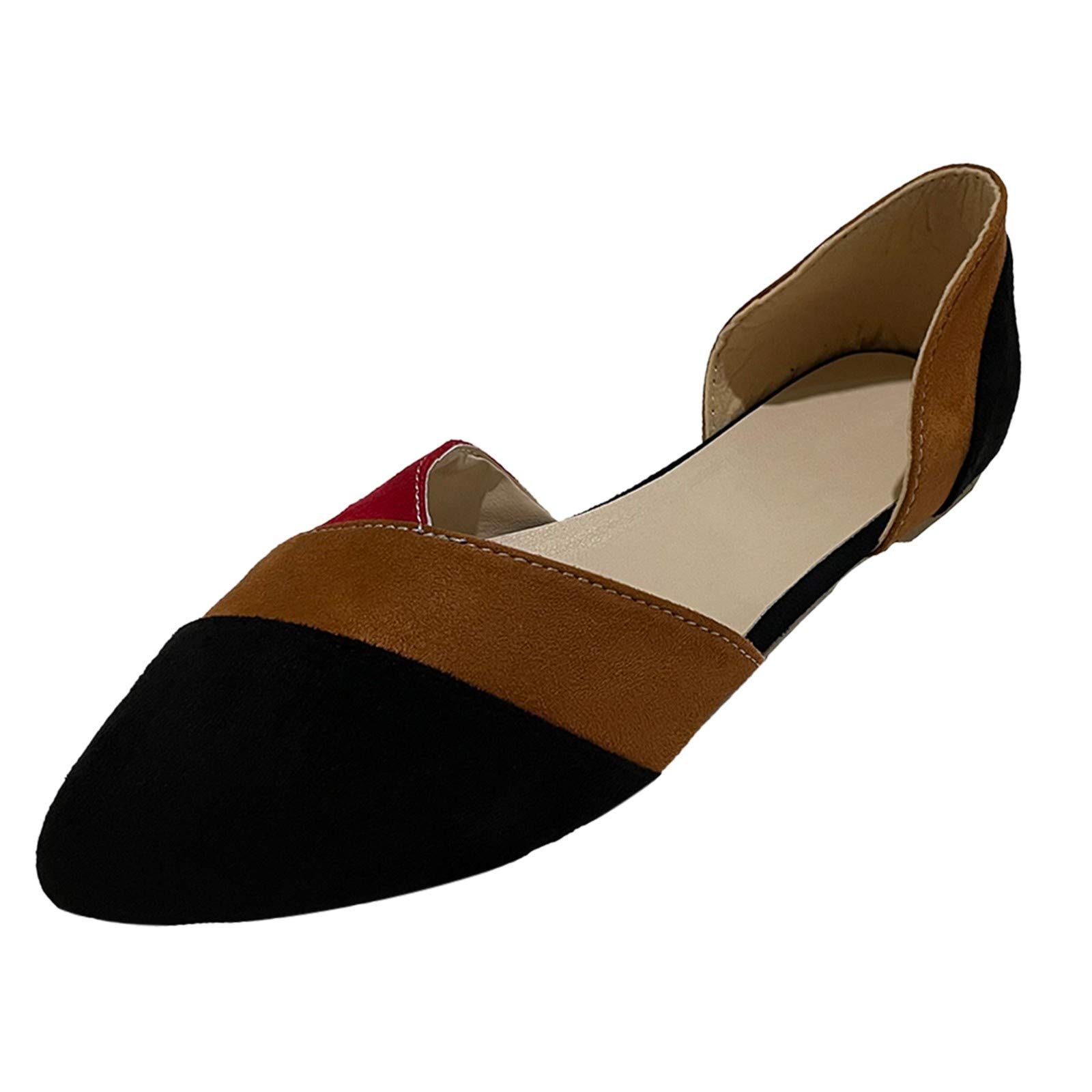 Women's Slip-On Casual Sandals - Comfortable Wide Width 8 Flat Pointed Toe Shoes for Summer Outfits & Beach Wear