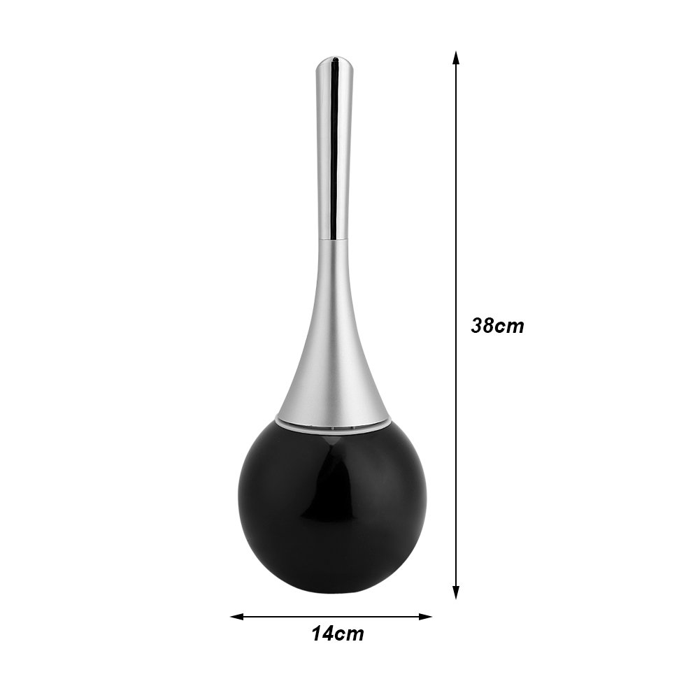 Modern Stainless Steel Toilet Brush Set with Holder - Heavy Duty Bristles & Non-Slip Grip - Bathroom Cleaning Essentials for Home, Hotel, RV & Office (Black)