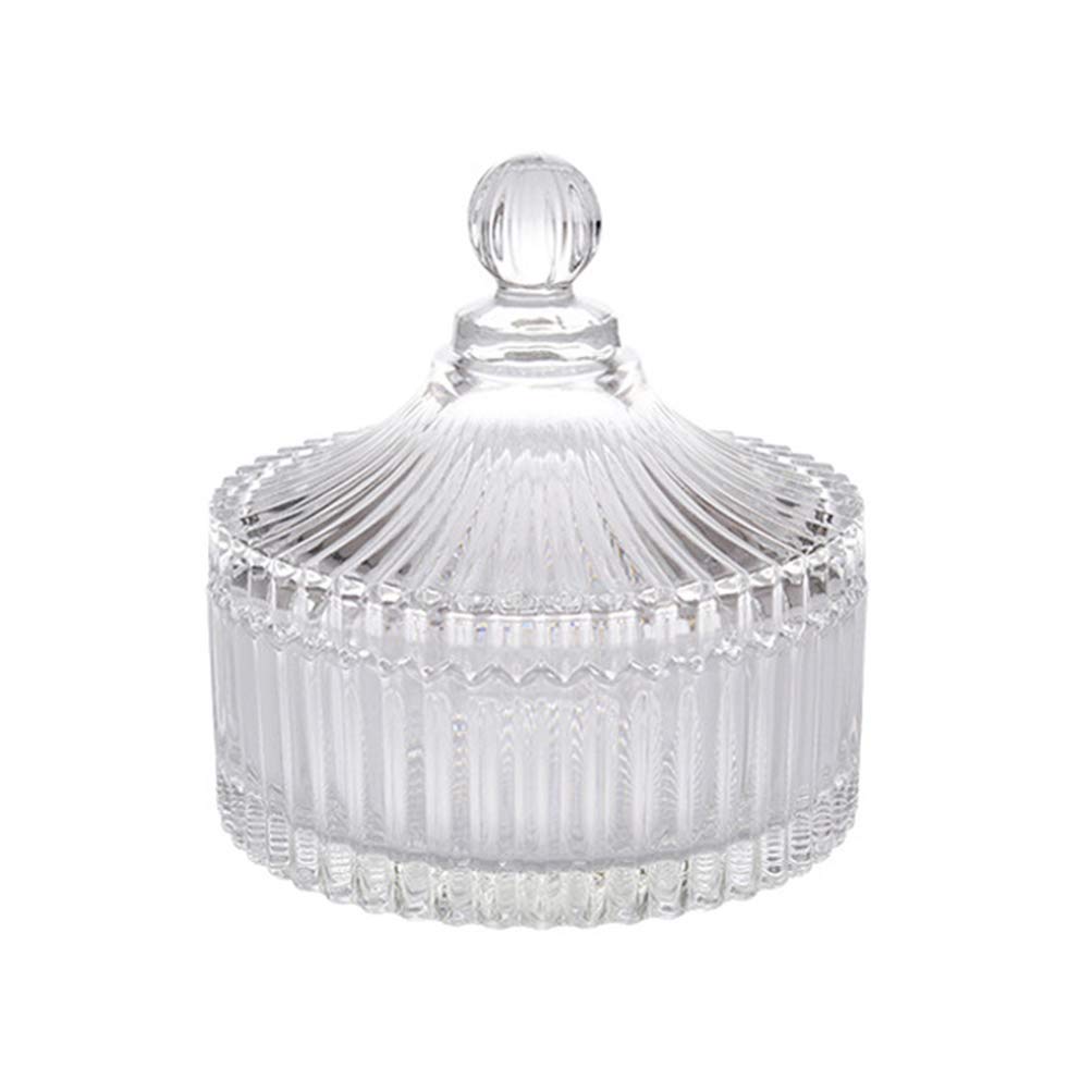 UPKOCH Glass Candy Jar with Lid - Clear Crystal Honey Pot for Snacks Storage, Home, Shop & Store Display - Perfect for Kitchen, Office & Party Decor