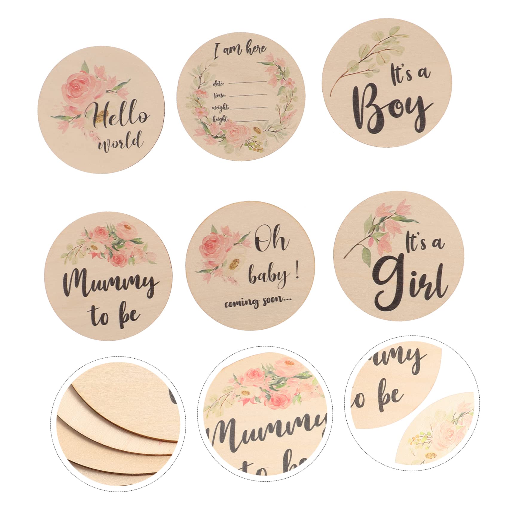 TOYANDONA 30 Pcs Baby Milestone Cards for First Year - Wooden Growth Photo Props, Newborn Monthly Development Keepsake, Baby Shower Gift & Birthday Celebration Decor