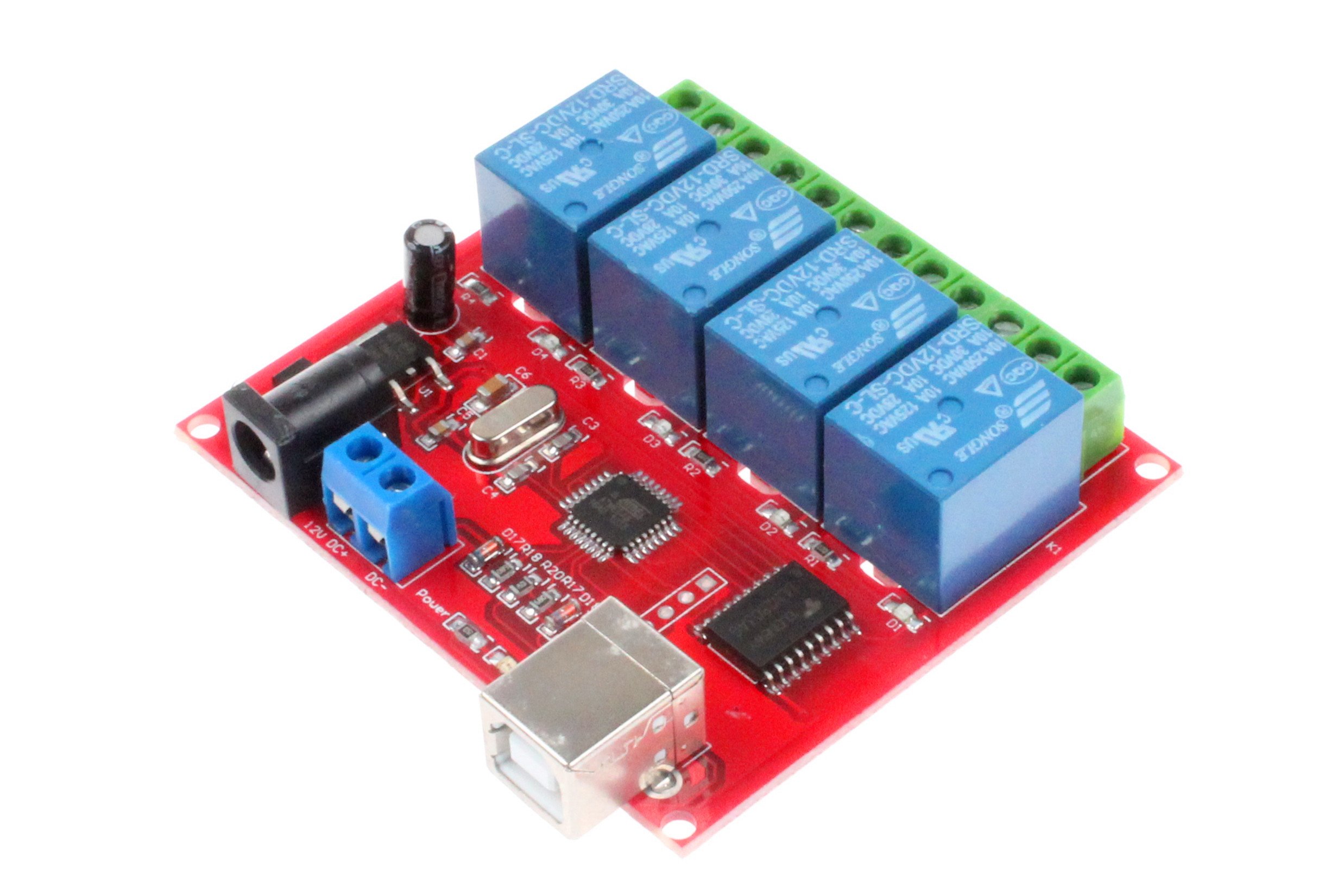 NOYITO 4-Channel 12V USB Relay Module - Plug & Play for PC Smart Control | Home Automation & DIY Projects